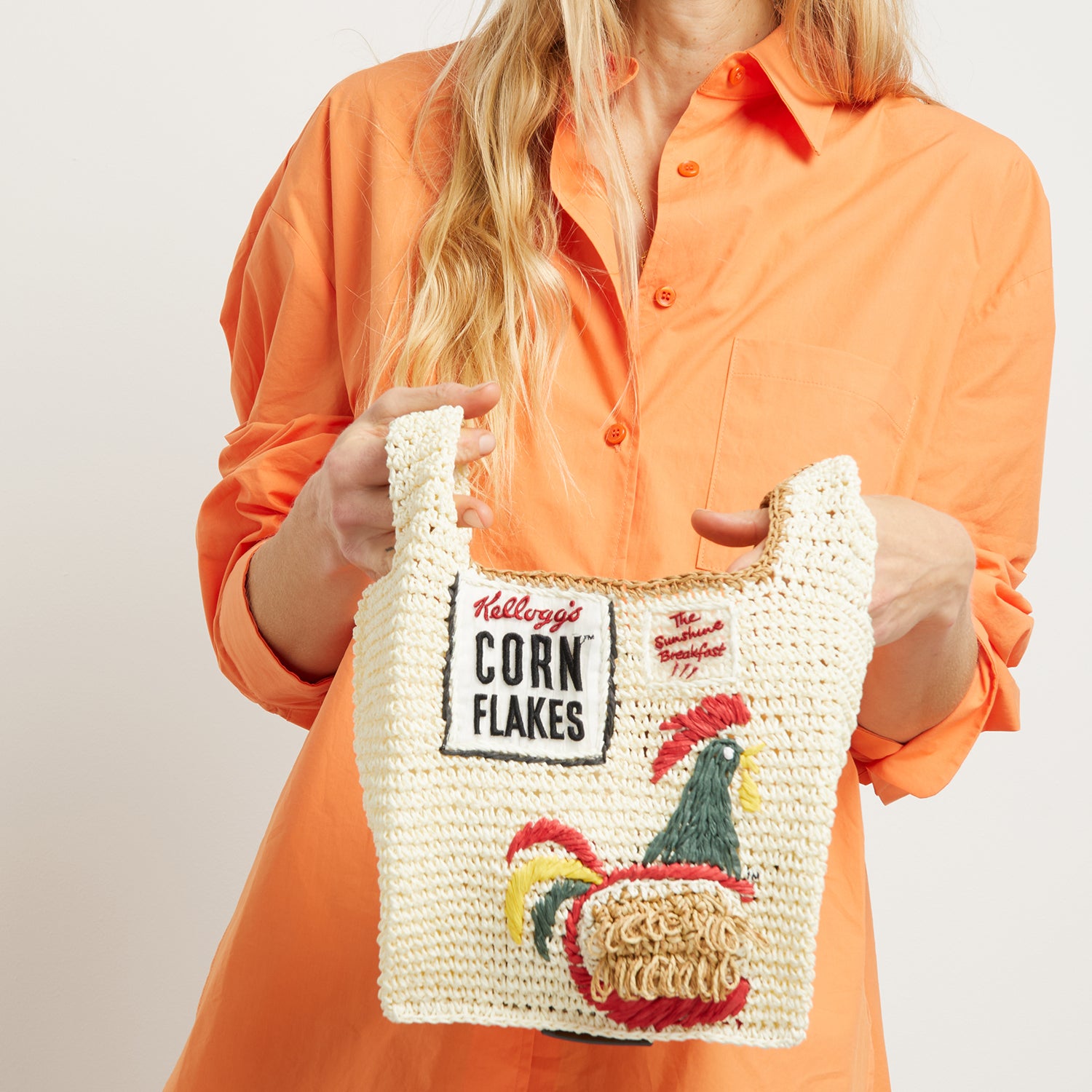 Anya Brands Corn Flakes Raffia Mini Tote