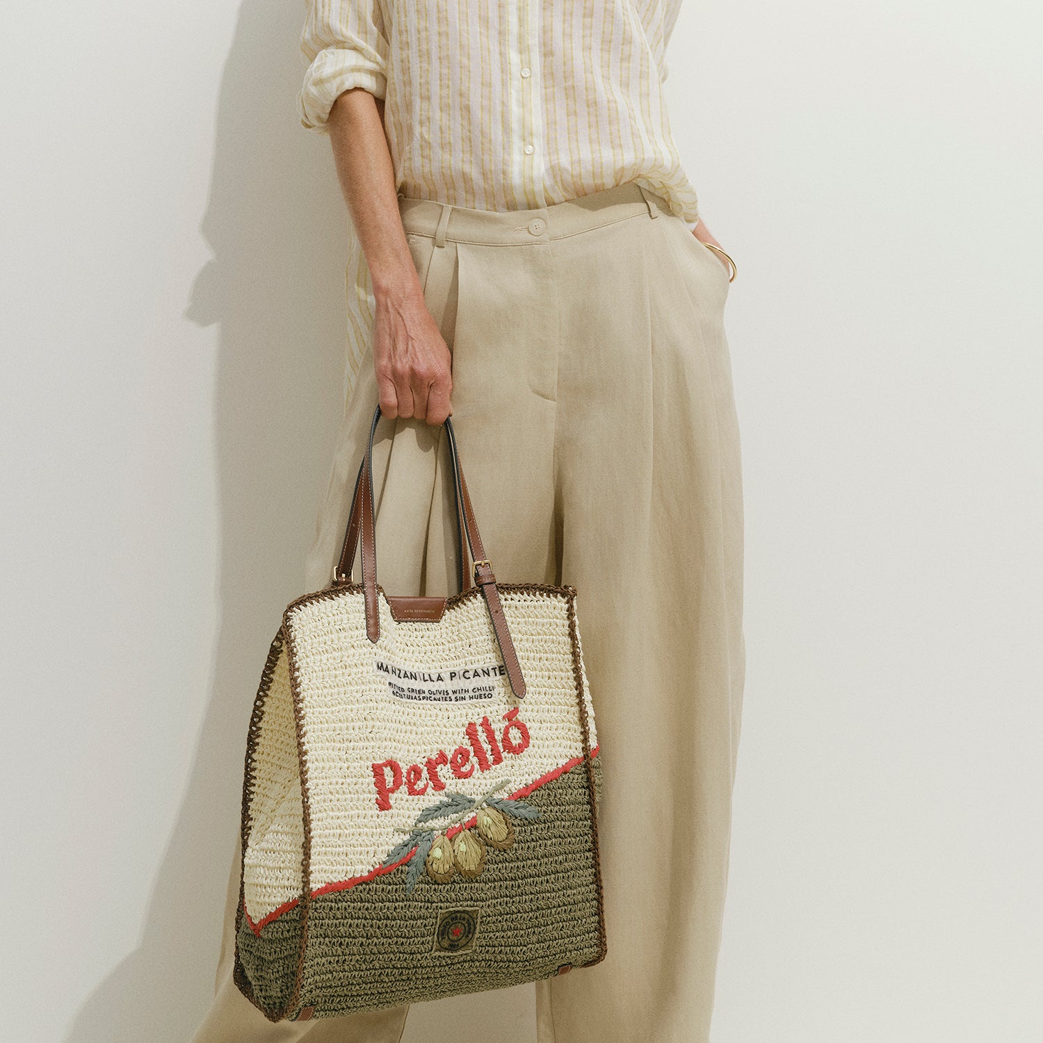 関税なし ANYA HINDMARCH Anya Brands Perello Raffia Tote Bag Anya Brands Perello N/S Tote | Anya Hindmarch UK