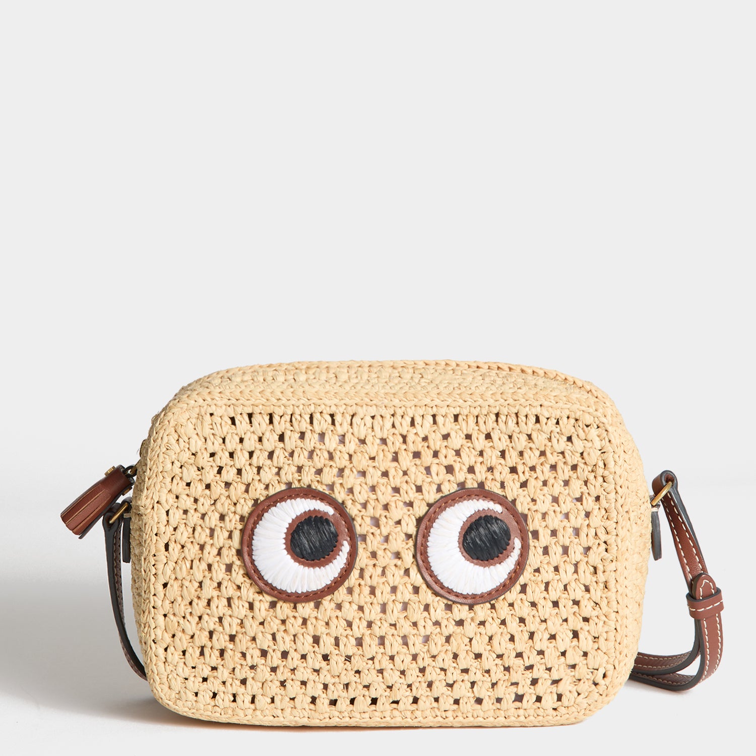 Small Raffia Cross-body Bag with Eyes | Anya Hindmarch UK