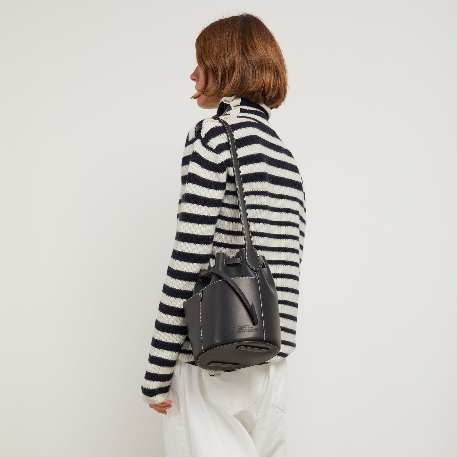 Return to Nature Small Bucket Bag -

                  
                    Compostable Leather in Black -
                  

                  Anya Hindmarch UK
