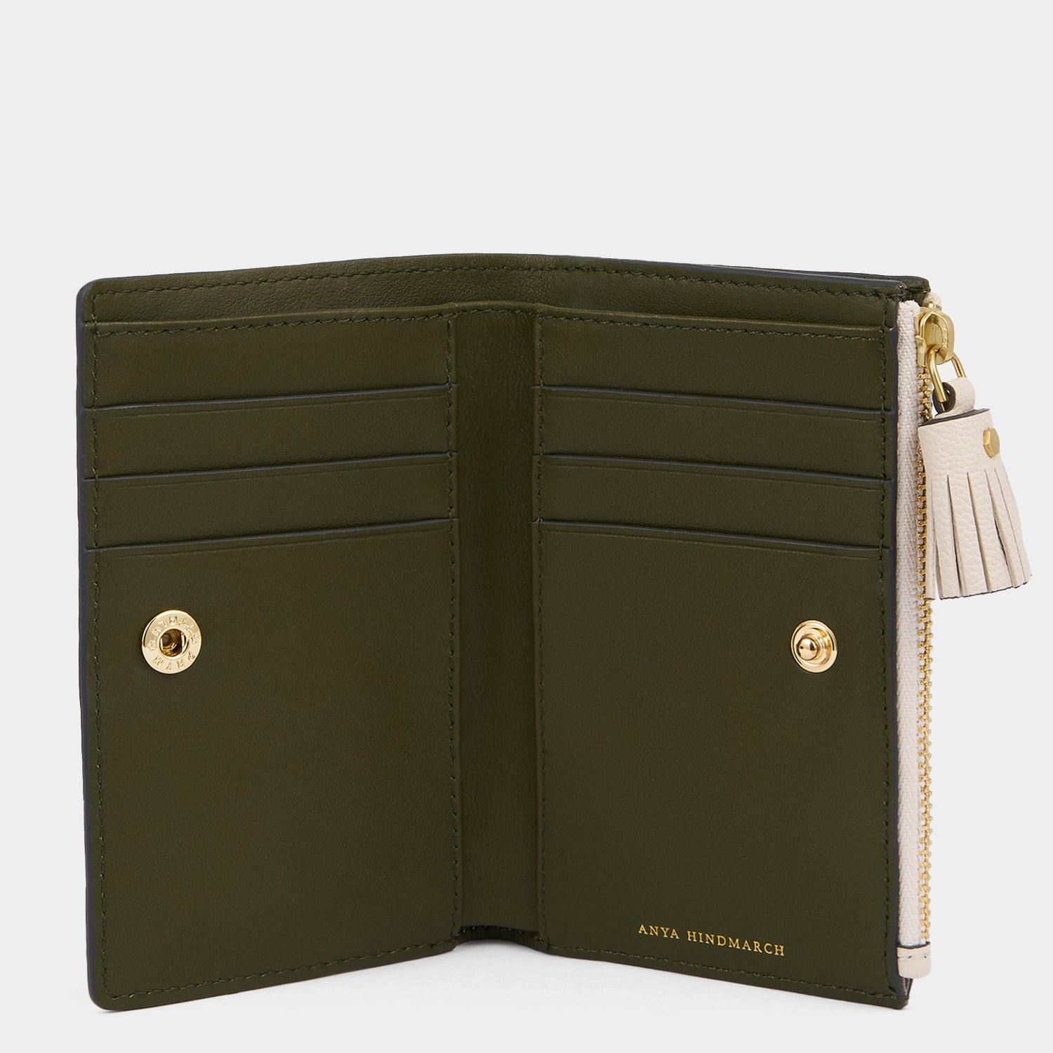Anya Brands Corn Flakes Folding Wallet -

                  
                    Capra Leather in Olive -
                  

                  Anya Hindmarch UK
