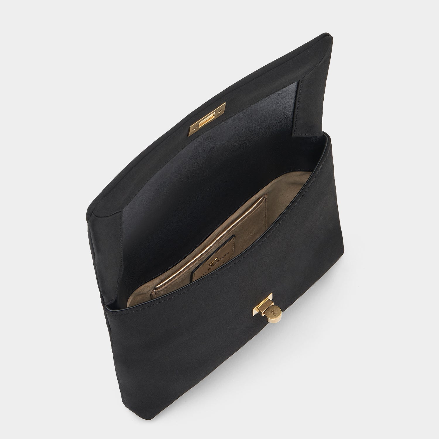 Valorie Clutch -

                  
                    Recycled Satin in Black -
                  

                  Anya Hindmarch UK

