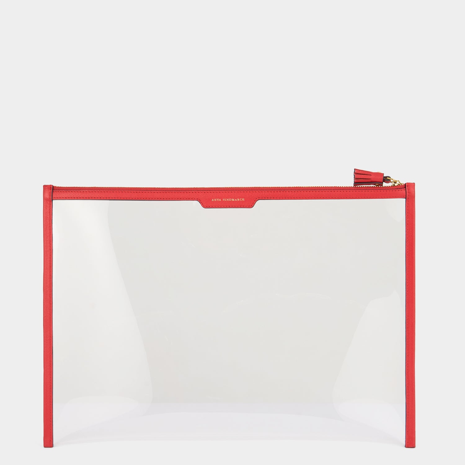 Papers Zip Sleeve -

                  
                    Capra Leather in Salmon/Clear -
                  

                  Anya Hindmarch UK
