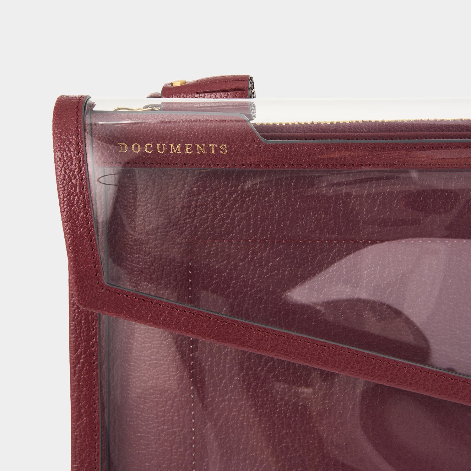 Documents Envelope -

                  
                    Capra Leather in Medium Red/Clear -
                  

                  Anya Hindmarch UK
