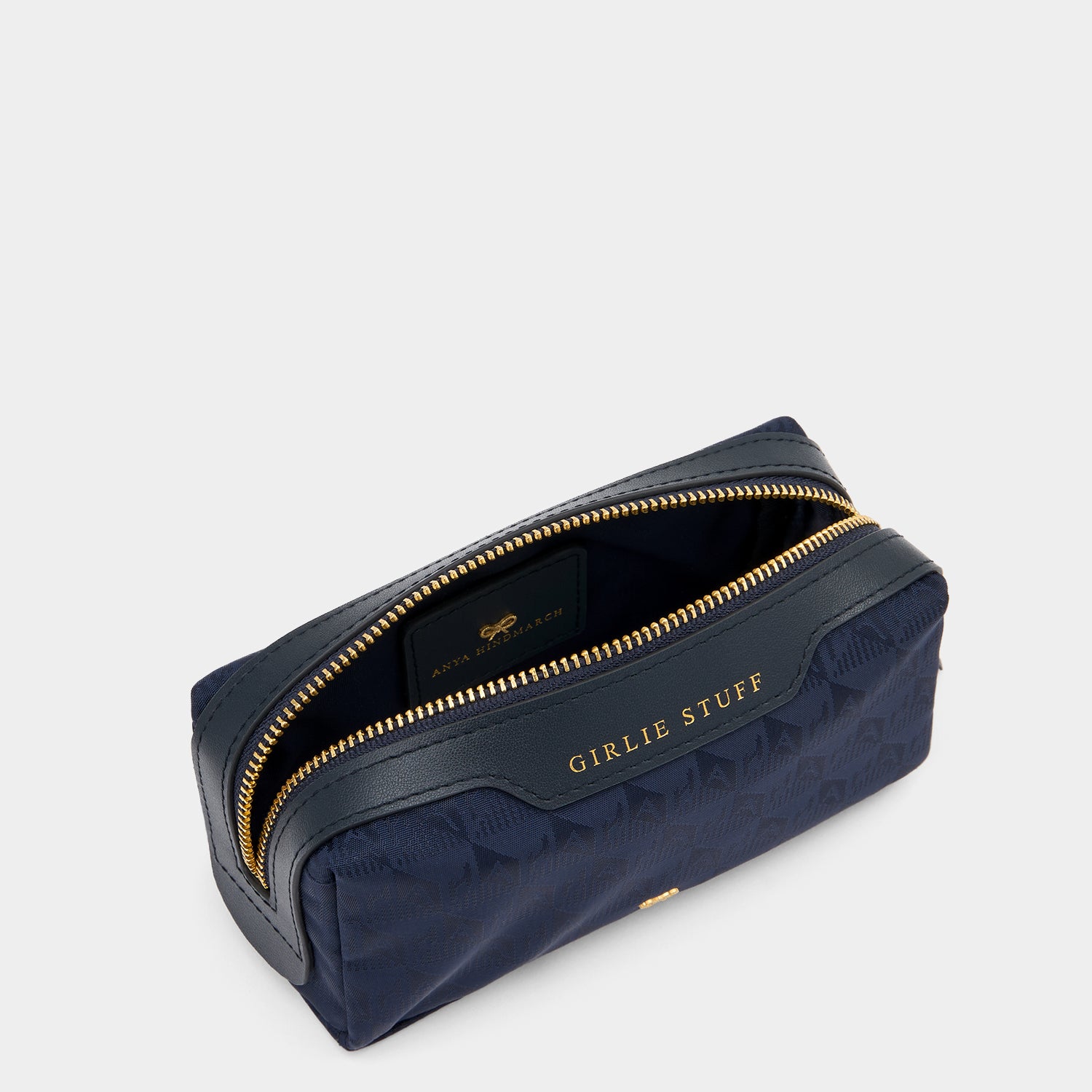 Logo Girlie Stuff Pouch -

                  
                    Recycled Nylon in New Marine -
                  

                  Anya Hindmarch UK
