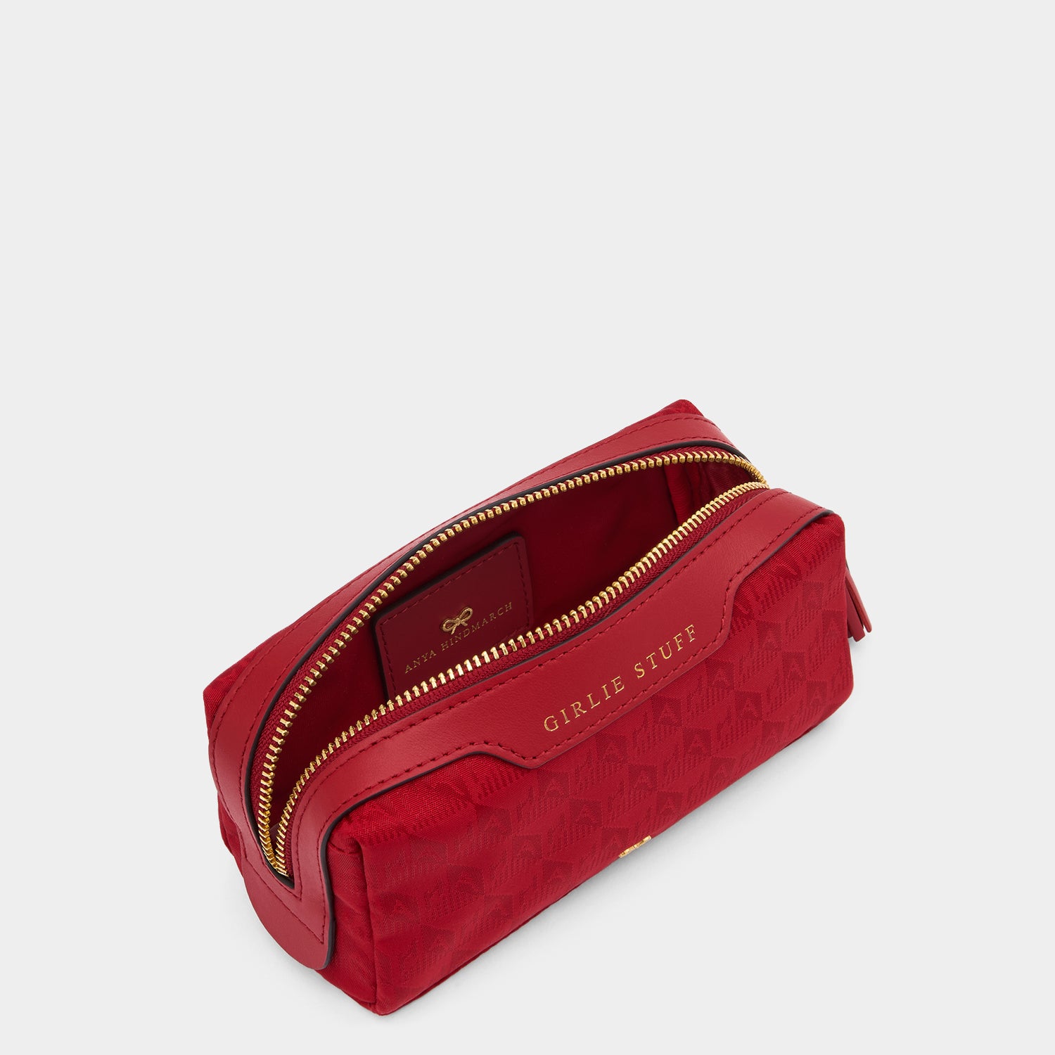 Logo Girlie Stuff Pouch -

                  
                    Recycled Nylon in Red -
                  

                  Anya Hindmarch UK
