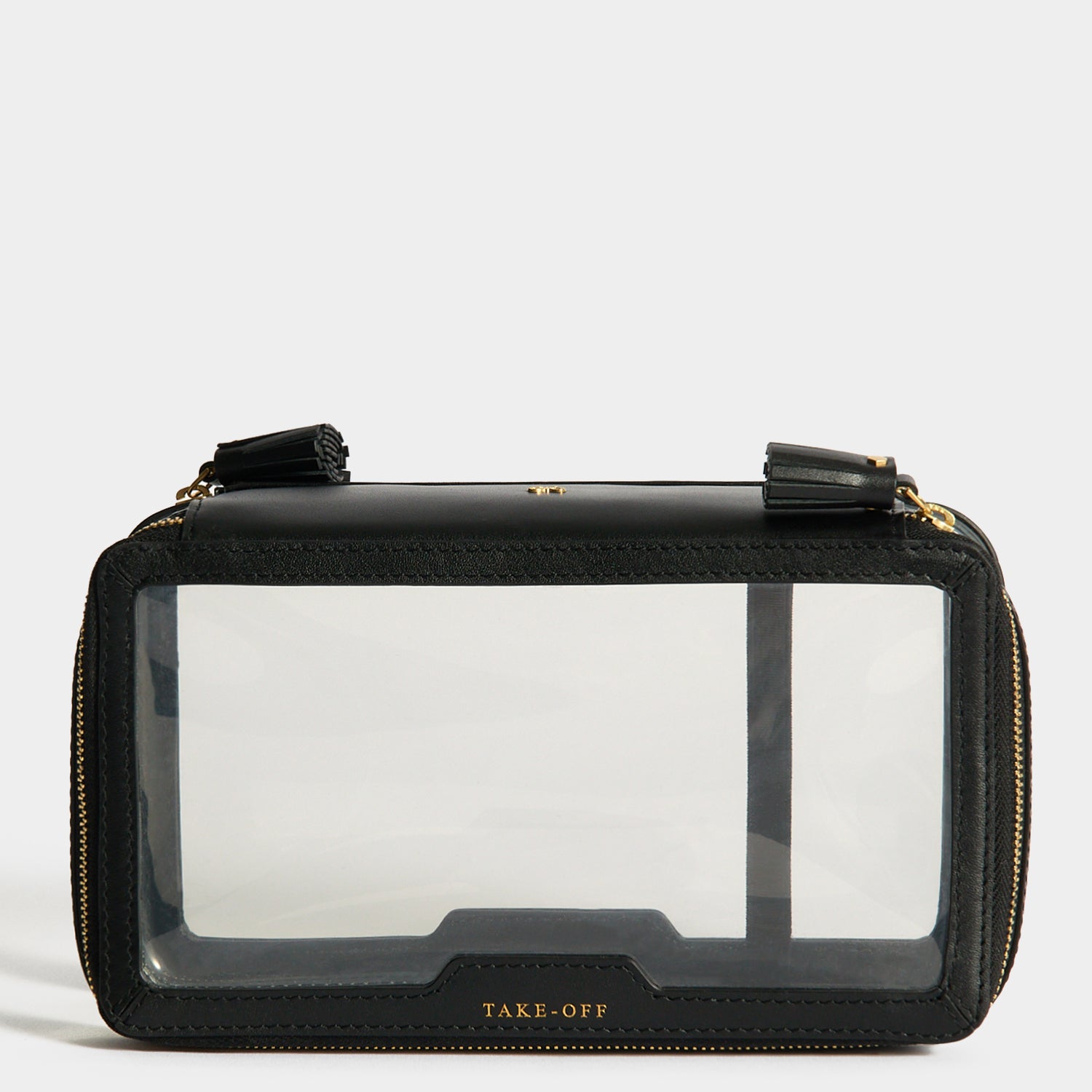 anya hindmarch travel makeup bag Logo Make-Up Pouch Anya Hindmarch Inflight cosmetic bag in TPU and tumbled calf leather Two Anya Hindmarch Vanity Travel Case