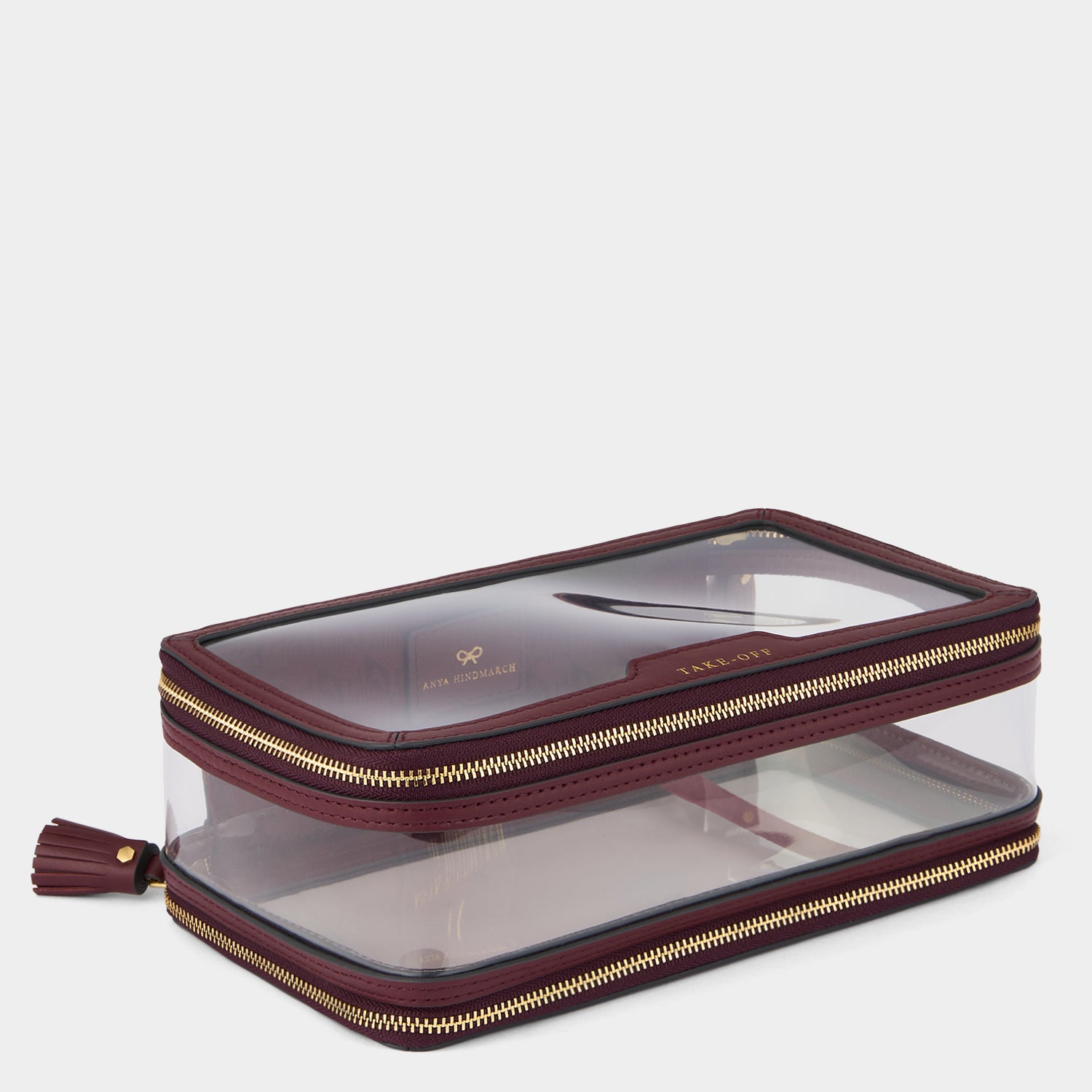 ANYA HINDMARCH クリアポーチ TAKE-OFF Logo In-Flight Case | Anya Hindmarch UK