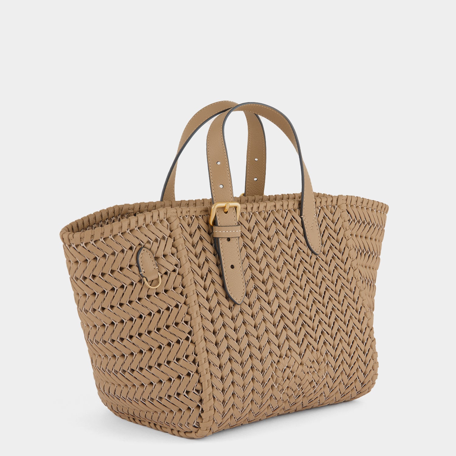 Neeson Small Square Tote -

                  
                    Capra Leather in Sand -
                  

                  Anya Hindmarch UK
