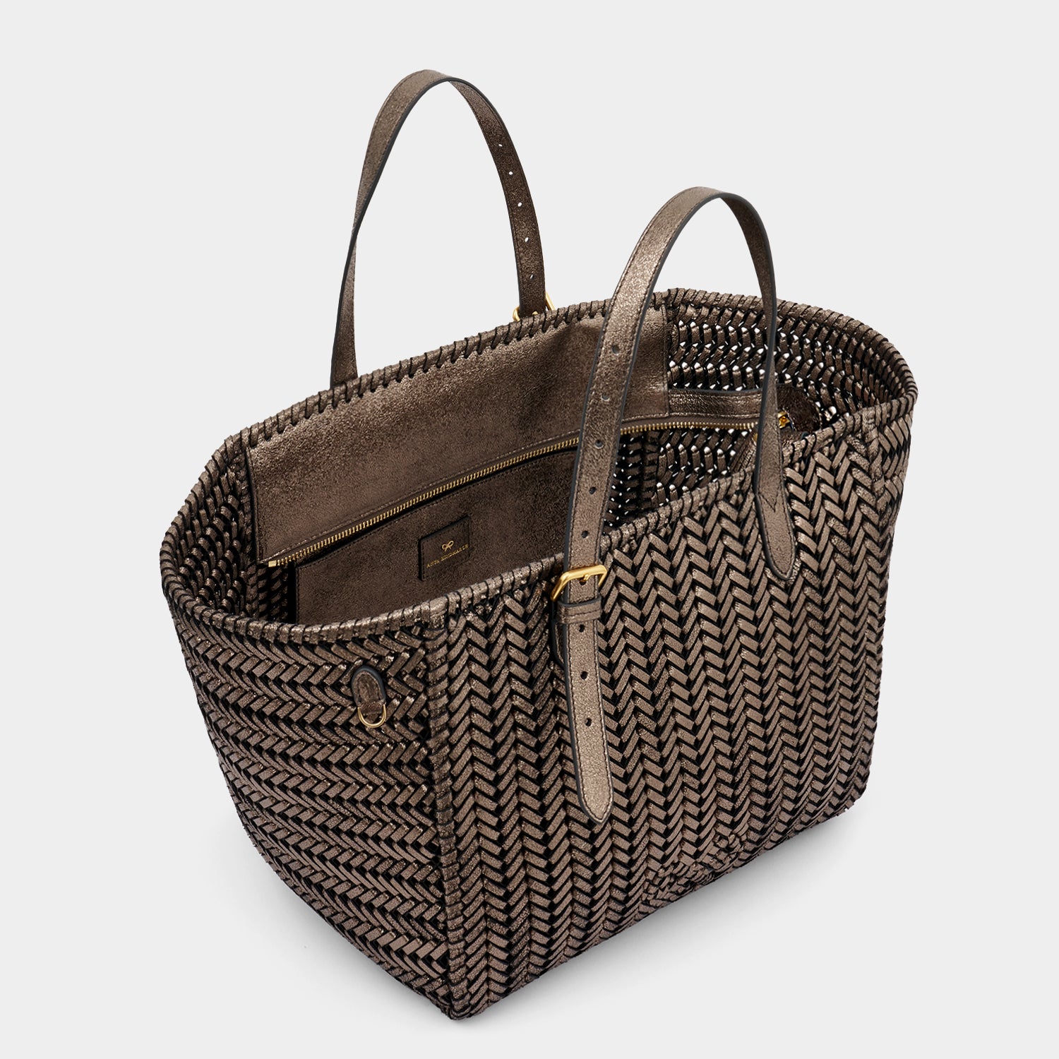 Neeson Square Tote -

                  
                    Capra Leather in Smog -
                  

                  Anya Hindmarch UK

