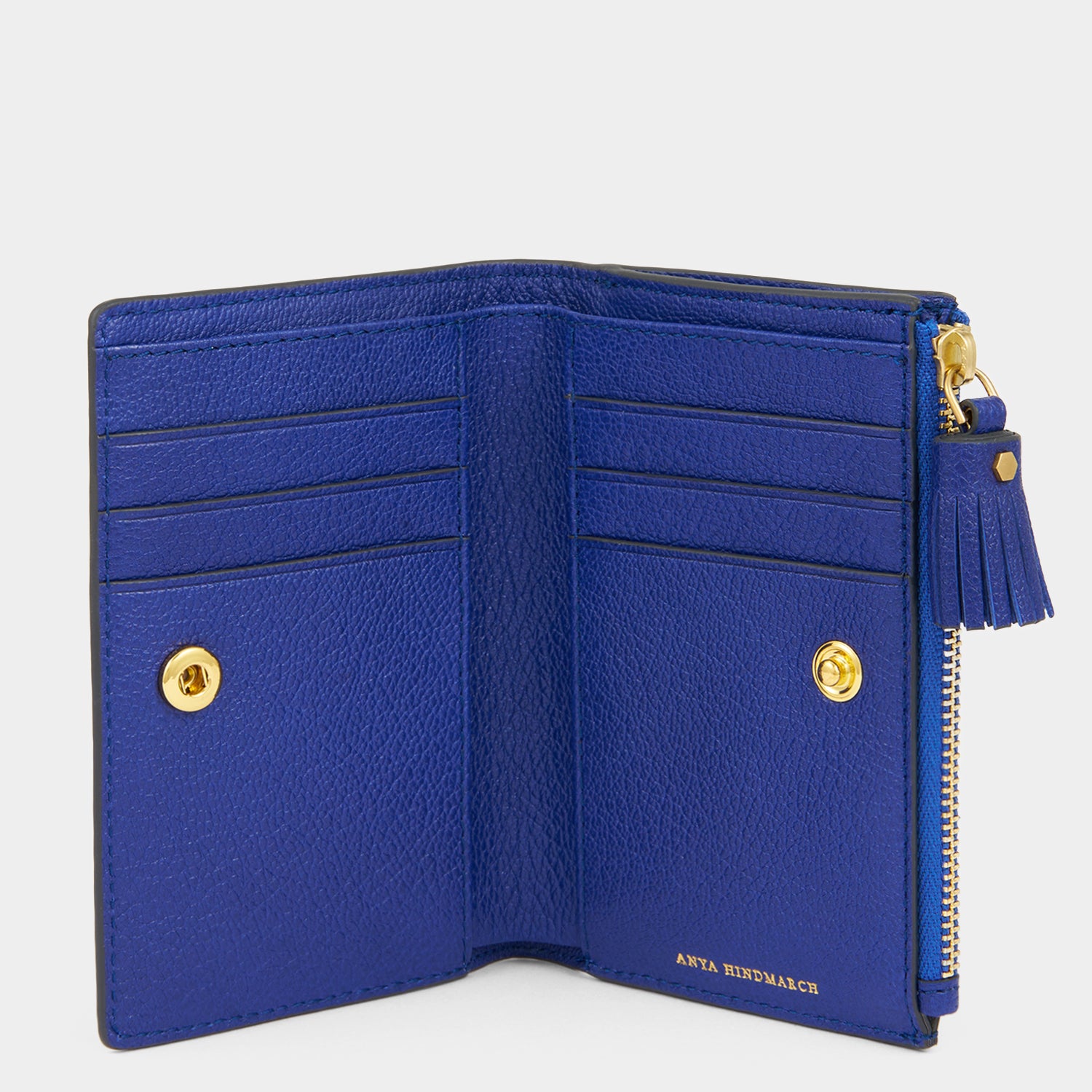 Anya Brands Crunch Folding Wallet -

                  
                    Capra Leather in Metallic Dark Blue -
                  

                  Anya Hindmarch UK

