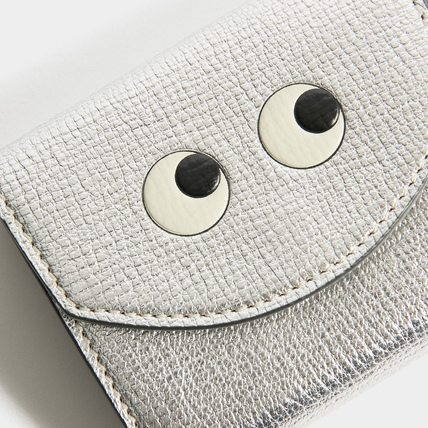 ANYA HINDMARCH Eyes ミニウォレット　シルバー　新品 ANYA HINDMARCH（アニヤ・ハインドマーチ） 三つ折り財布 アイズ ミニ