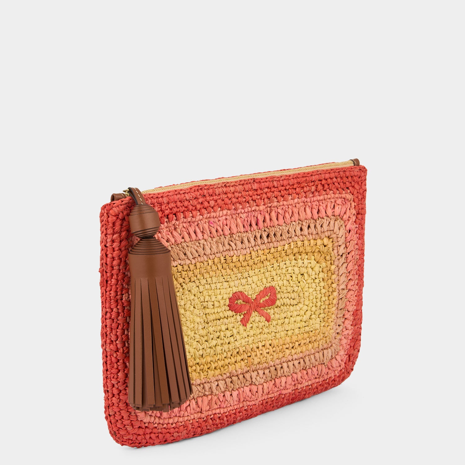 関税無☆ANYA HINDMARCH Raffia Bow Clutch Bag Natural Raffia Maud Large Bow Clutch Bag | Anya Hindmarch US