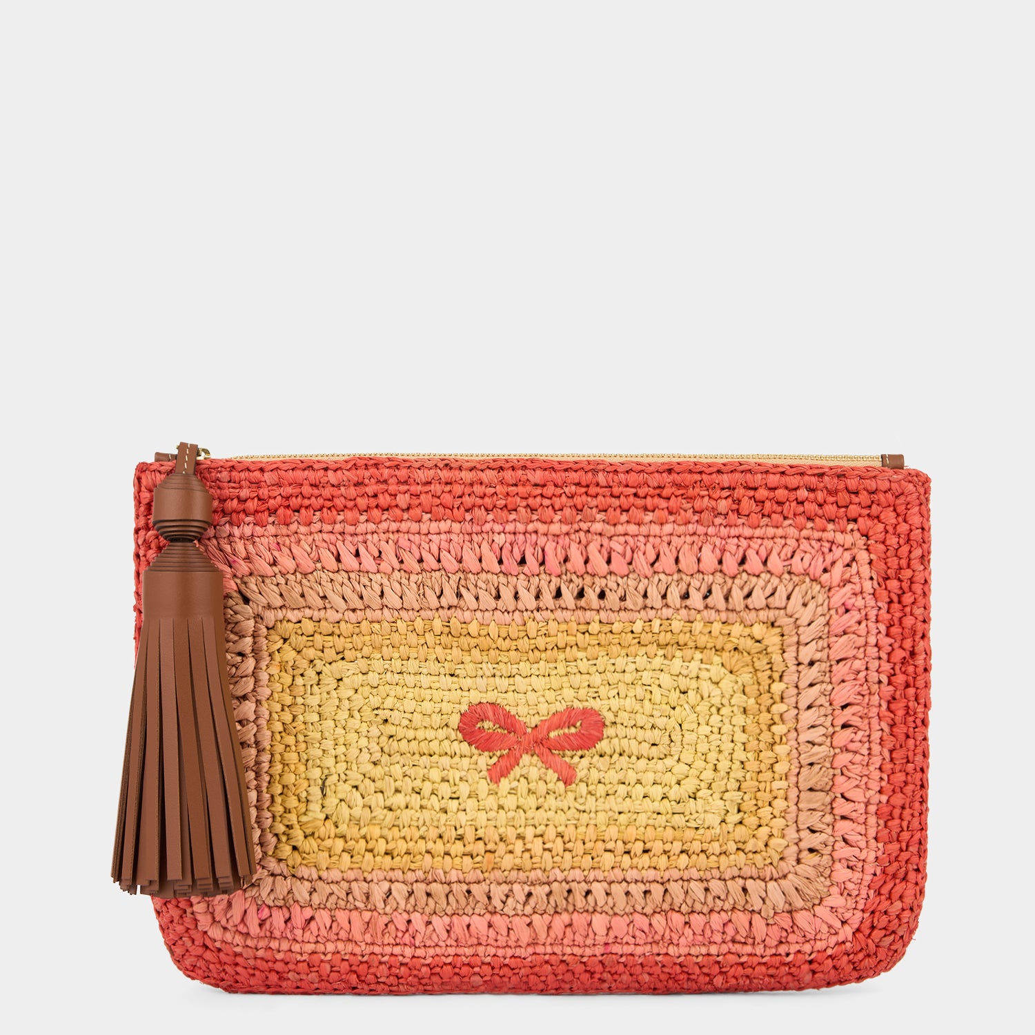 関税なし【ANYA HINDMARCH】Club Orange Raffia pouch Anya Brands McVitie's Club Orange Pochette | Anya Hindmarch UK