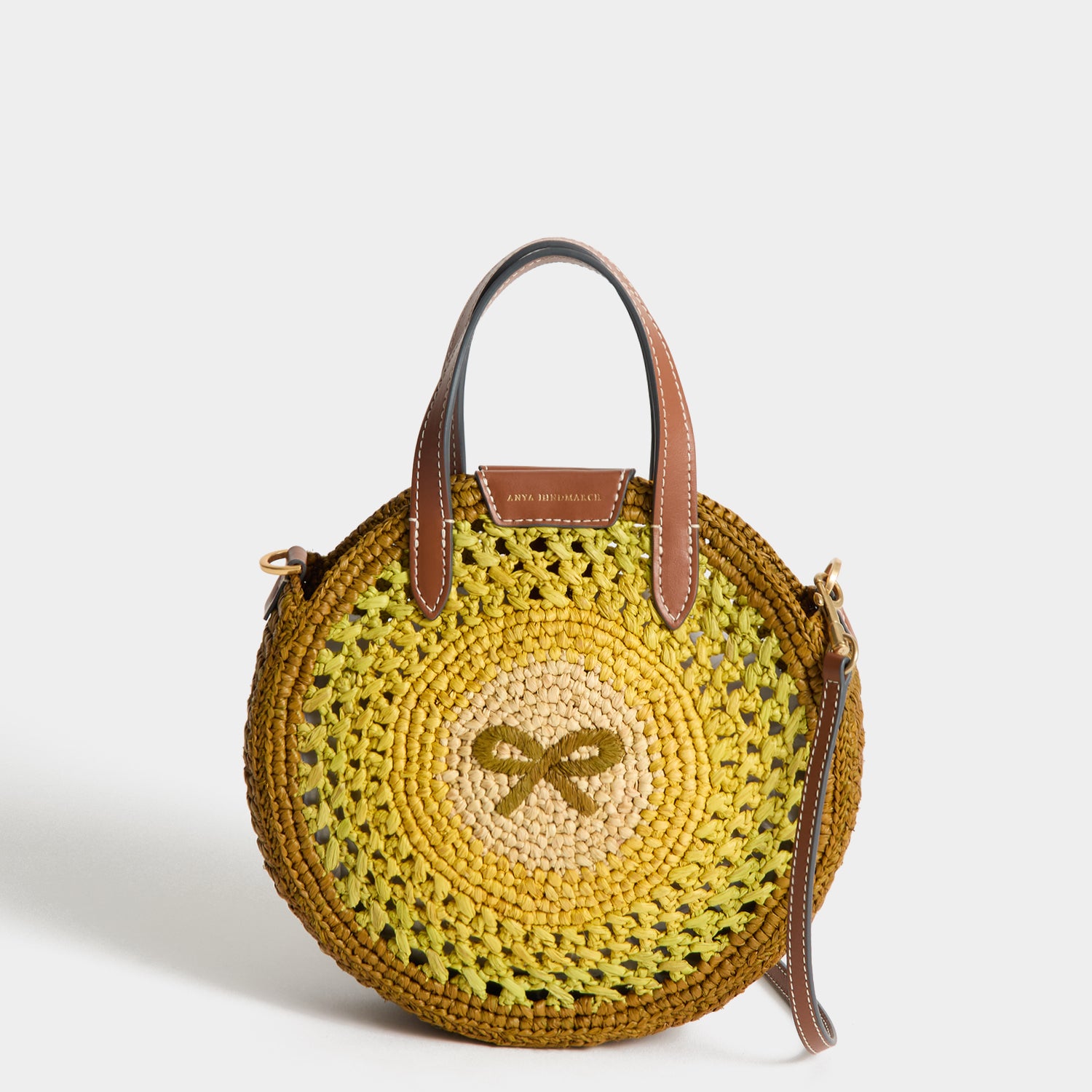 Raffia Small Round Bow Tote | Anya Hindmarch UK