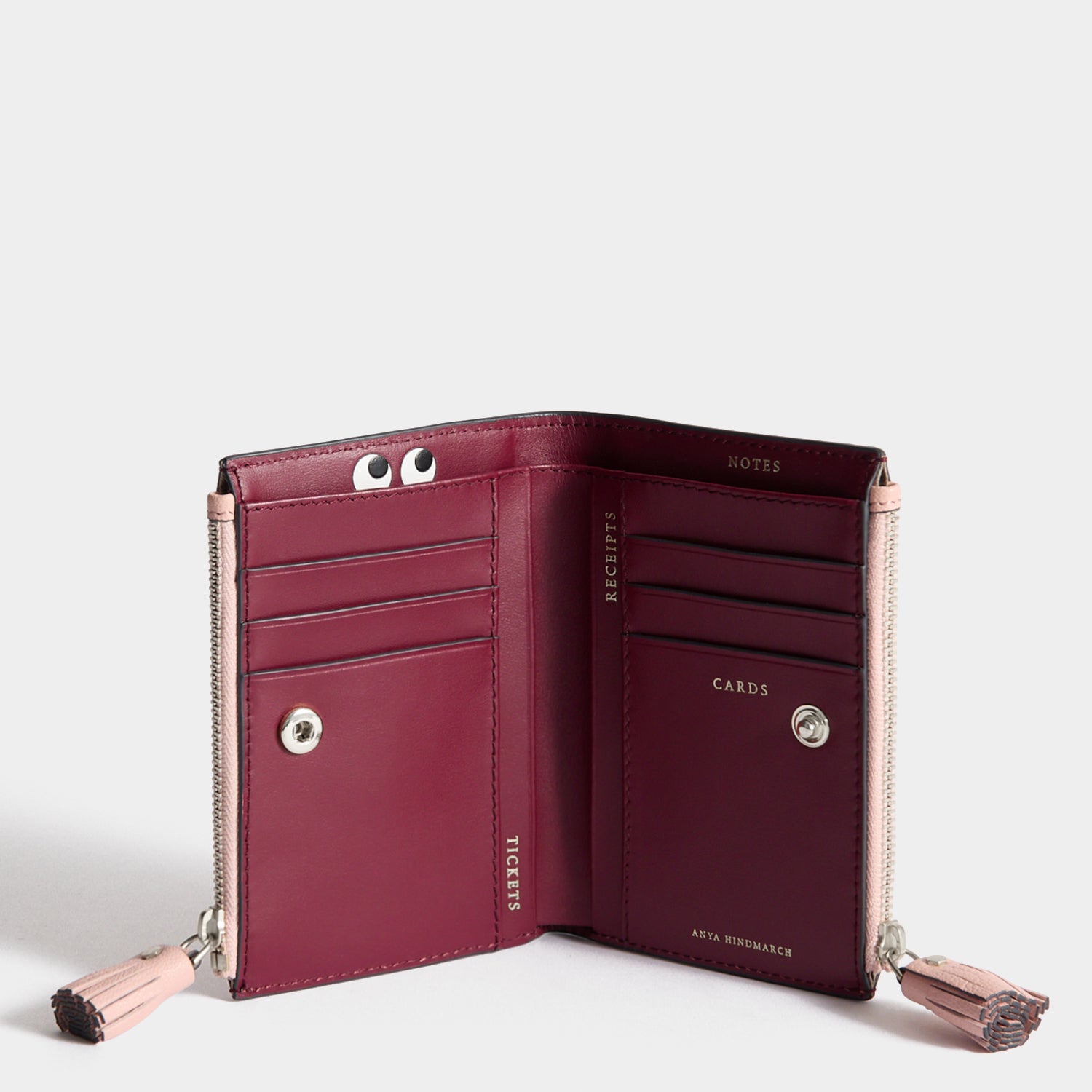 Peeping Eyes Small Double Zip Wallet | Anya Hindmarch