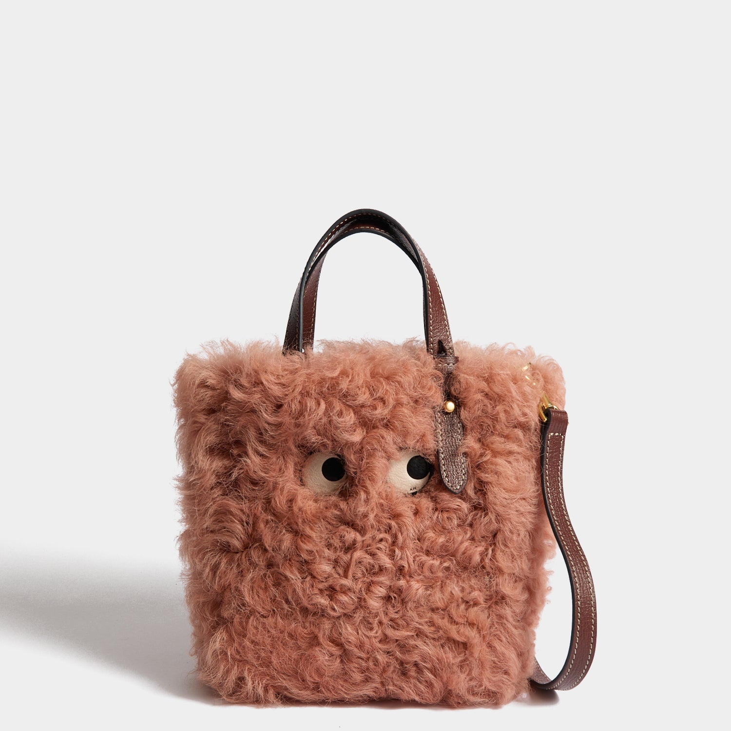 N/S Eyes Shearling Mini Tote | Anya Hindmarch