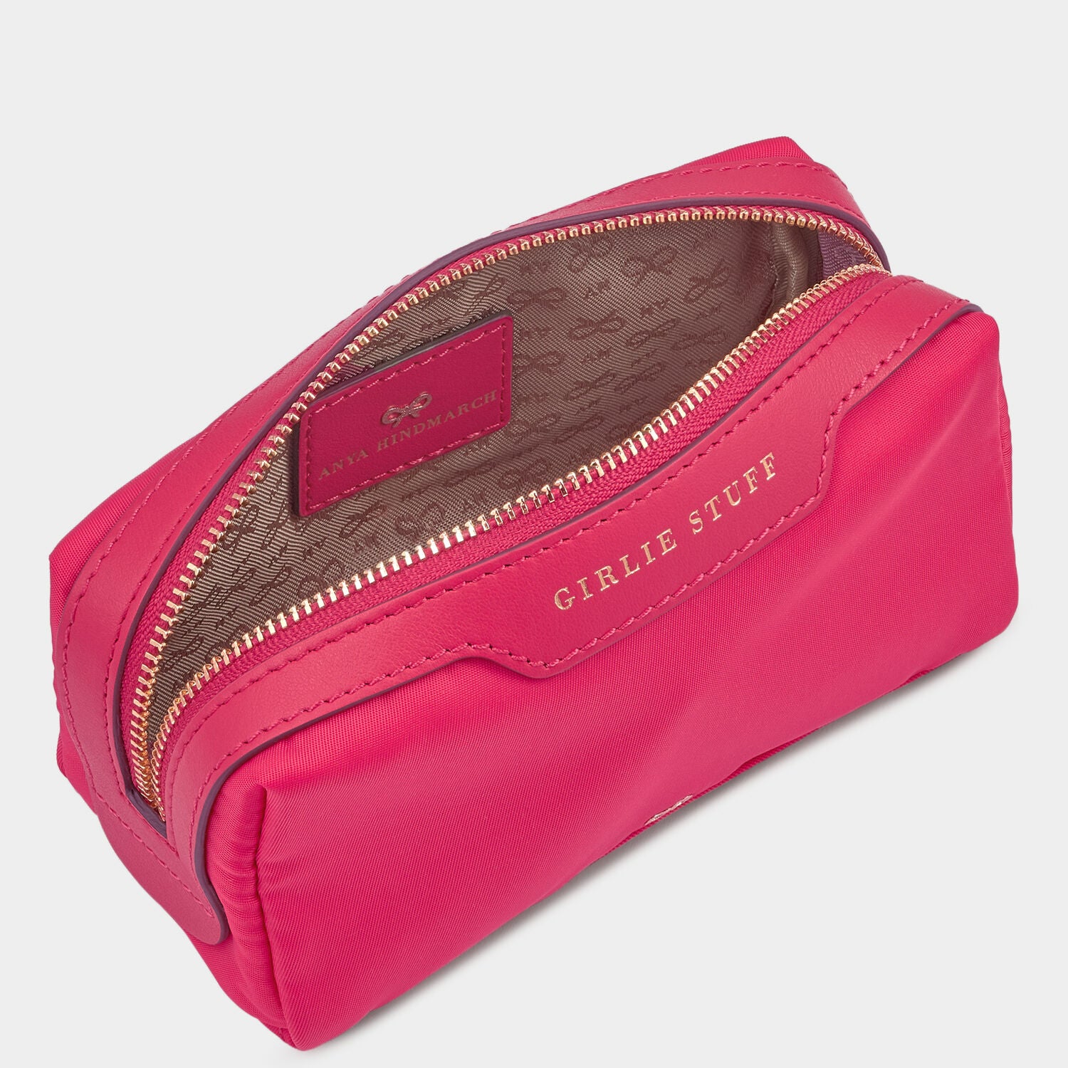 Girlie Stuff Pouch -

                  
                    Econyl® Regenerated Nylon in Hot Pink -
                  

                  Anya Hindmarch UK
