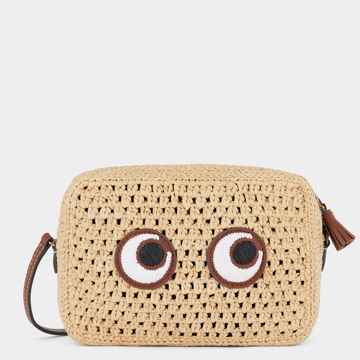 Small Raffia Cross-body Bag with Eyes Anya Hindmarch UK