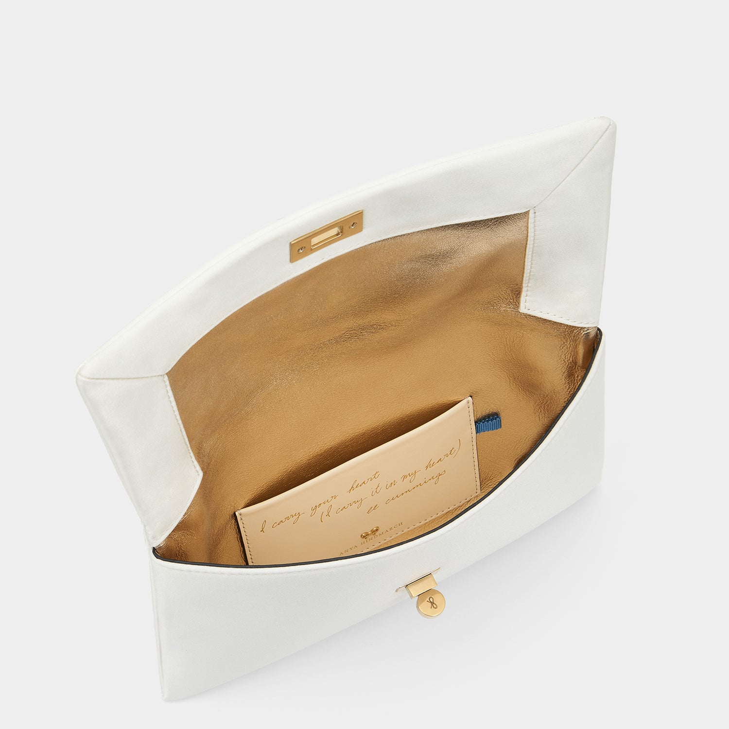 Valorie Clutch -

                  
                    Recycled Satin in Ivory -
                  

                  Anya Hindmarch UK
