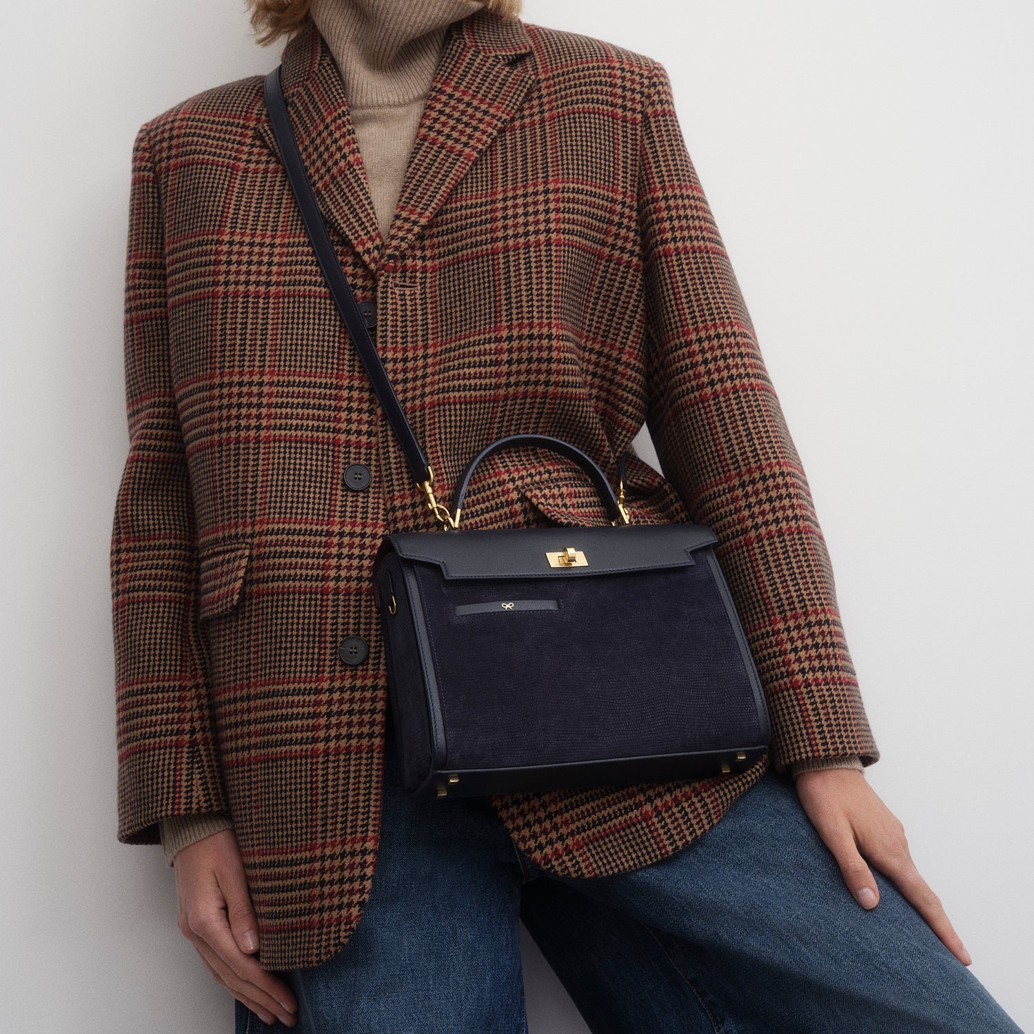 Mortimer Top Handle -

          
            Smooth Leather in Marine Blue -
          

          Anya Hindmarch UK
