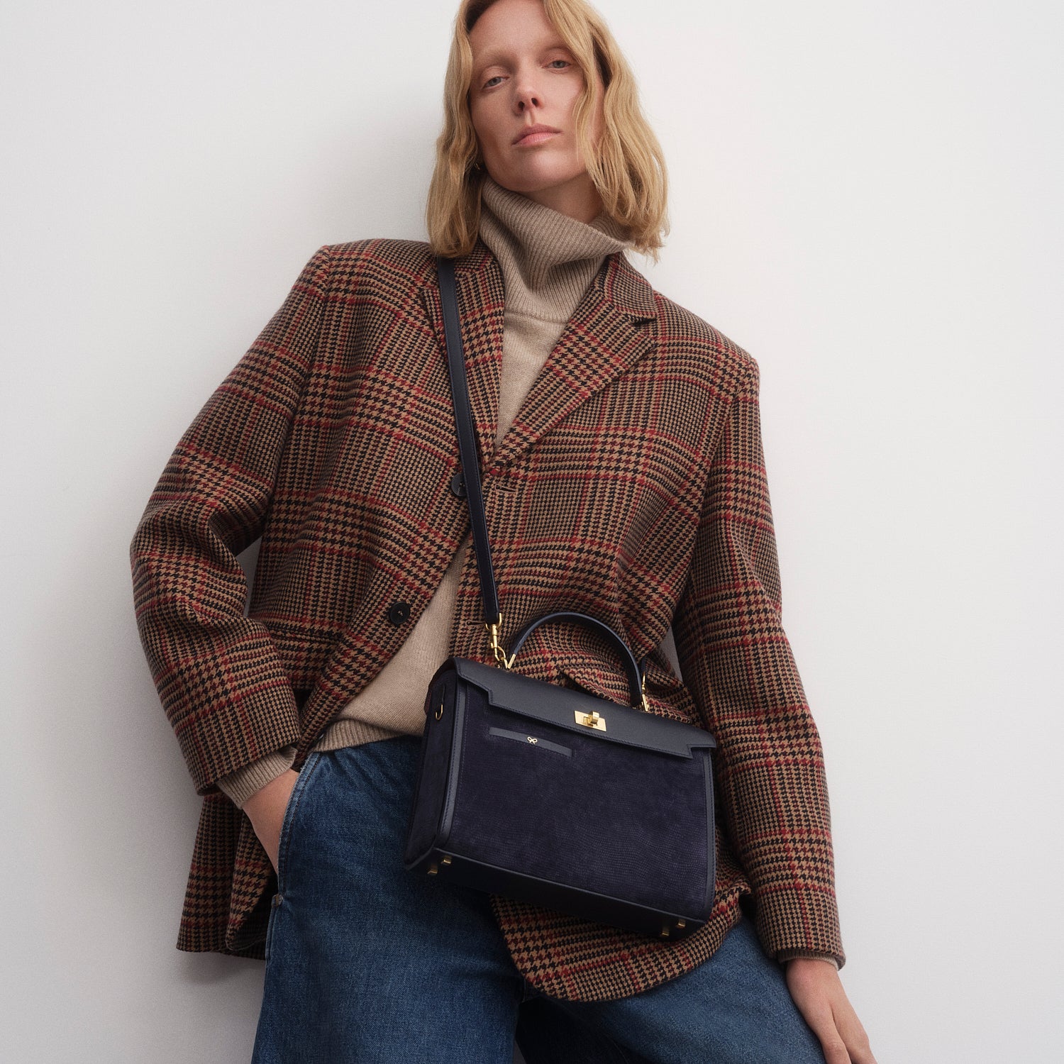 Mortimer Top Handle -

          
            Smooth Leather in Marine Blue -
          

          Anya Hindmarch UK
