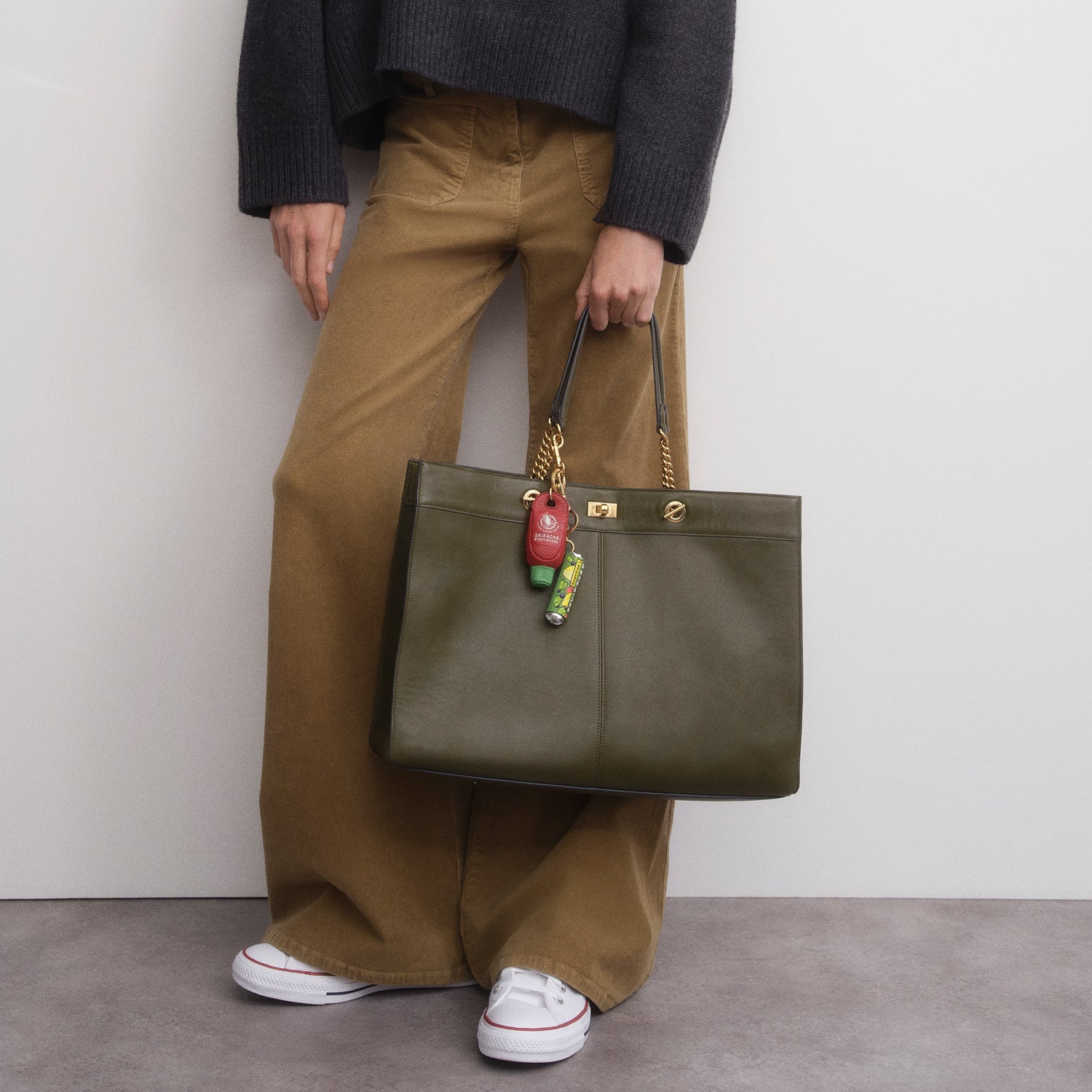 Mortimer Eyelet Chain Tote -

          
            Capra Leather in Bonsai Green -
          

          Anya Hindmarch UK
