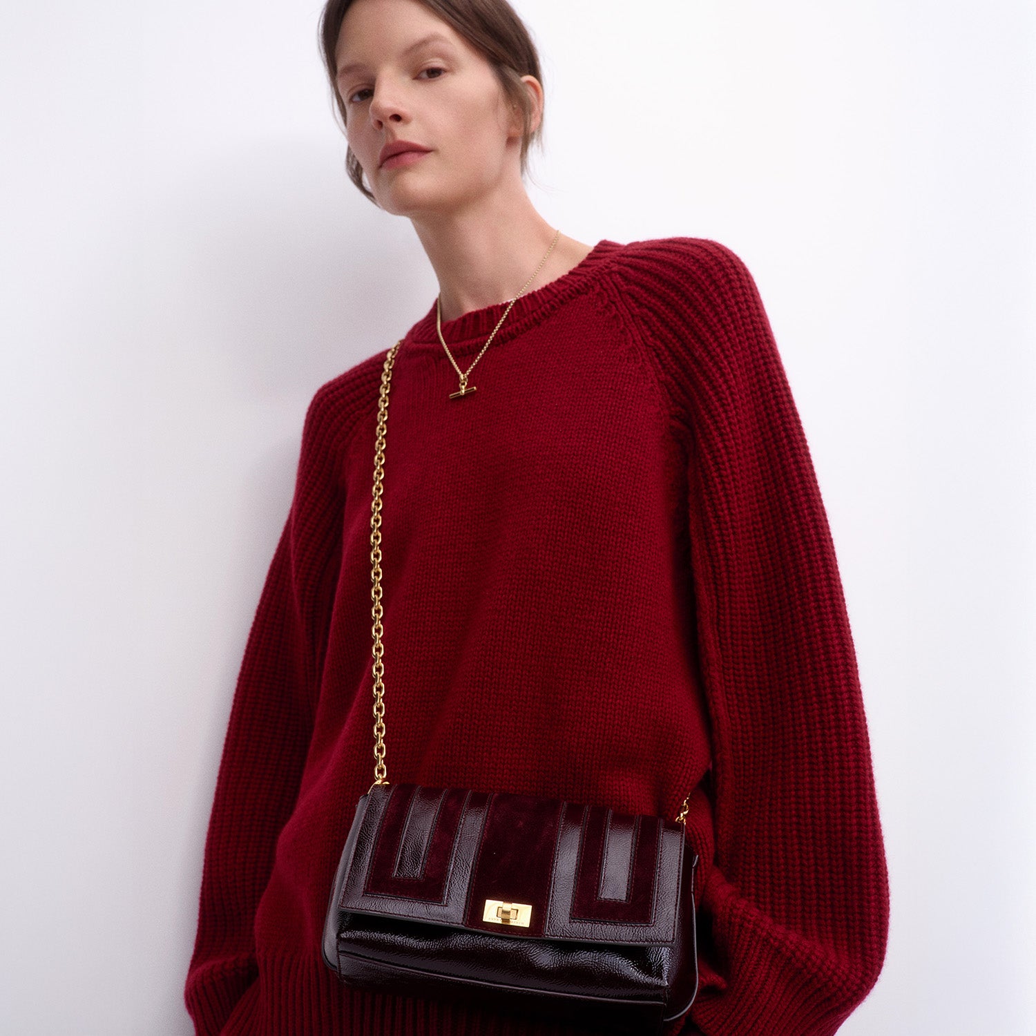 Mortimer Cross-body -

          
            Suede Leather in Grape -
          

          Anya Hindmarch UK
