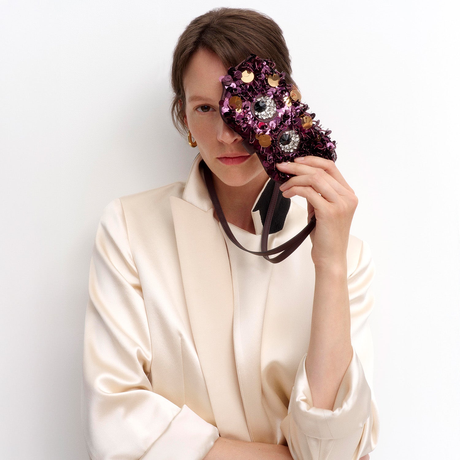 Embellished Eyes Sunglasses Pouch