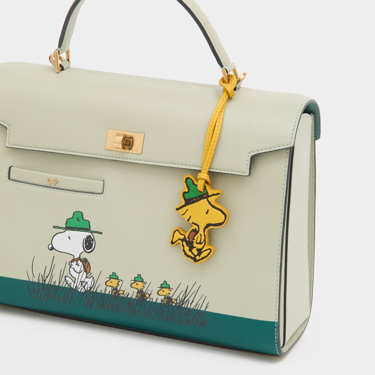 Peanuts Snoopy Mortimer Top Handle -

          
            Capra Leather in Eau De Nil Green -
          

          Anya Hindmarch UK
