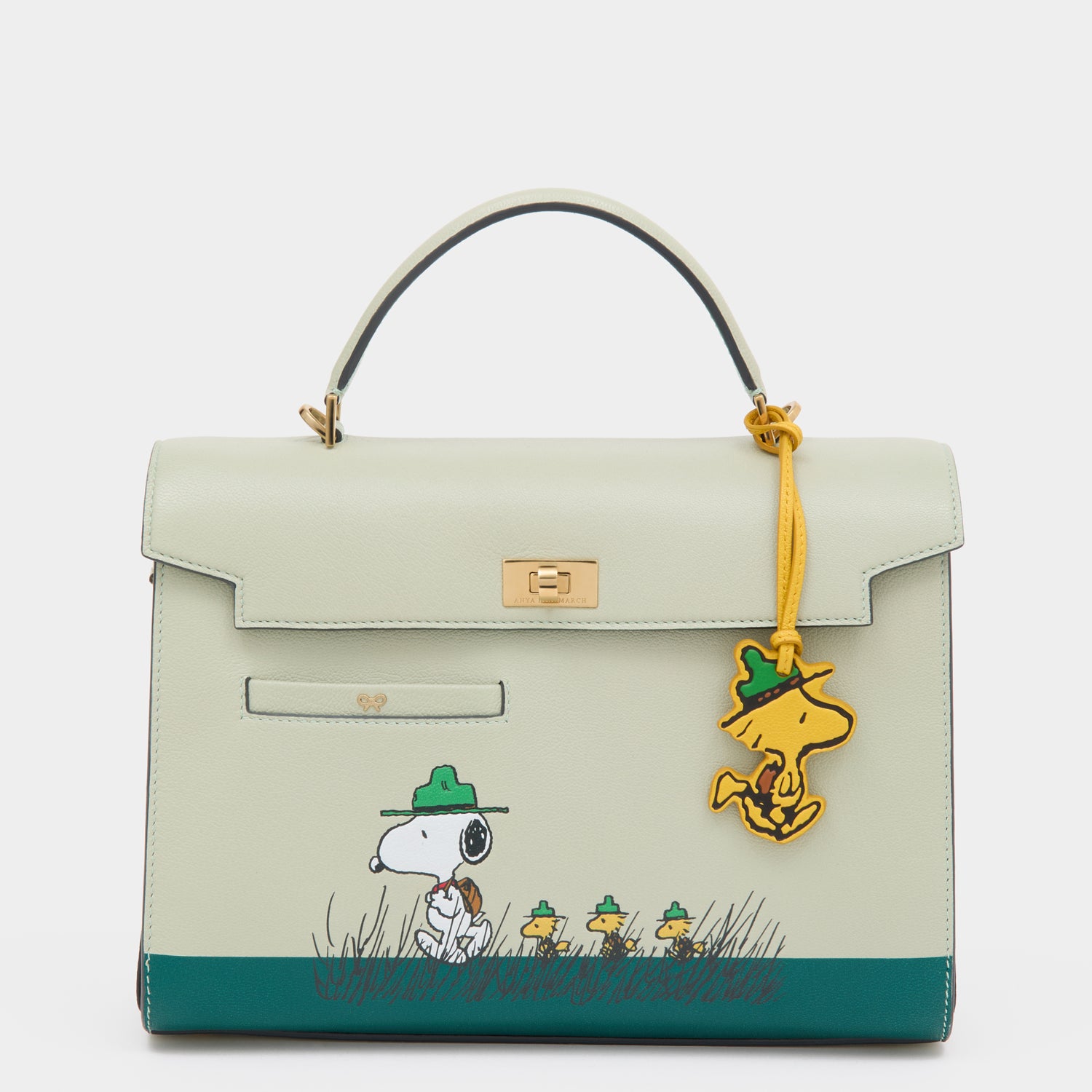 Peanuts Snoopy Mortimer Top Handle -

          
            Capra Leather in Eau De Nil Green -
          

          Anya Hindmarch UK
