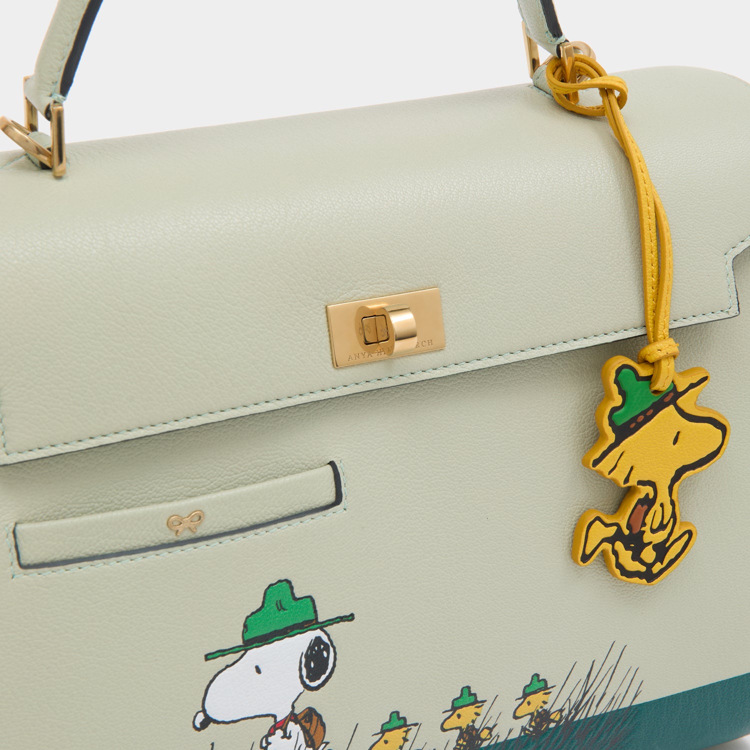 Peanuts Snoopy Mortimer Top Handle -

          
            Capra Leather in Eau De Nil Green -
          

          Anya Hindmarch UK
