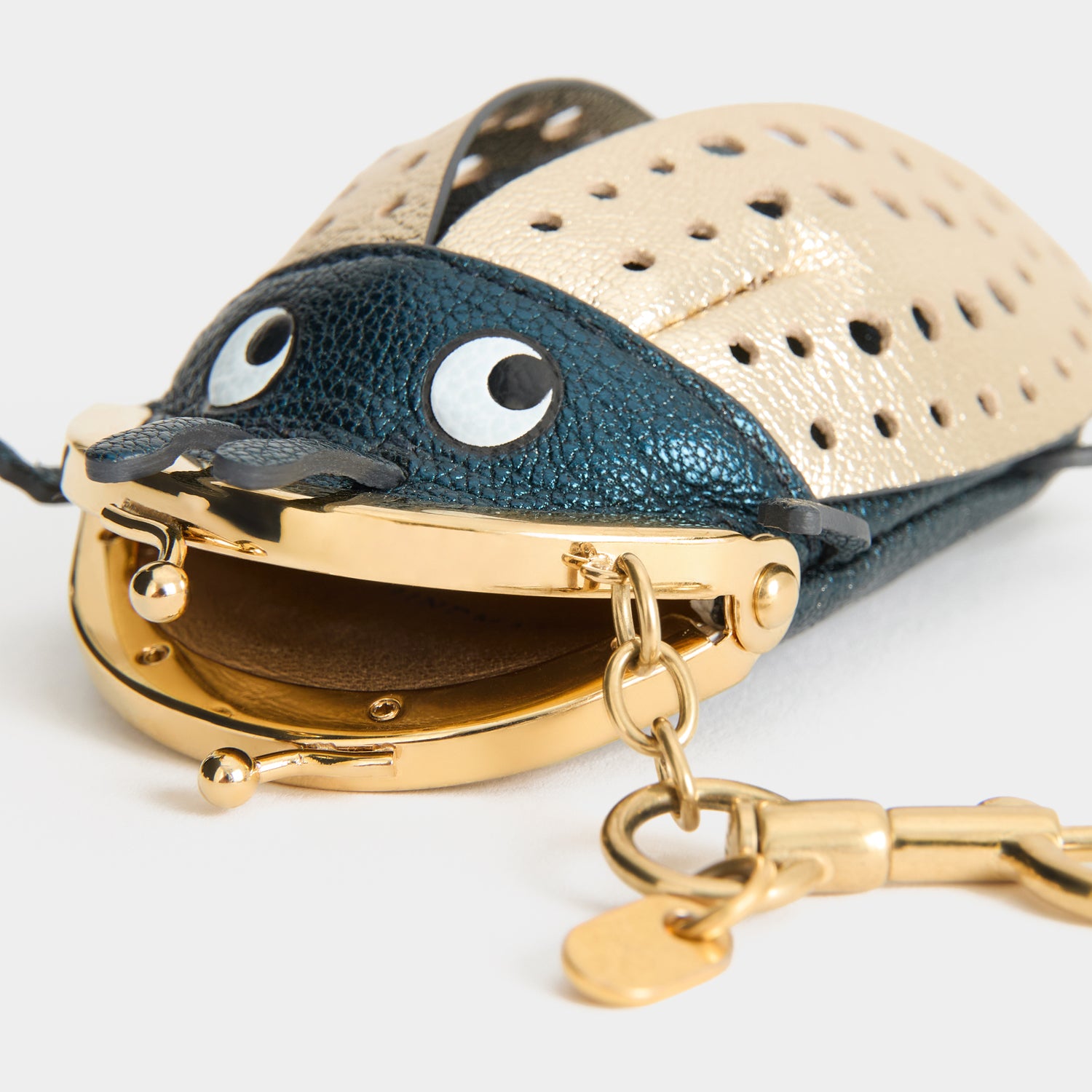 Bug Coin Purse Charm -

          
            Capra Leather in black and gold -
          

          Anya Hindmarch UK
