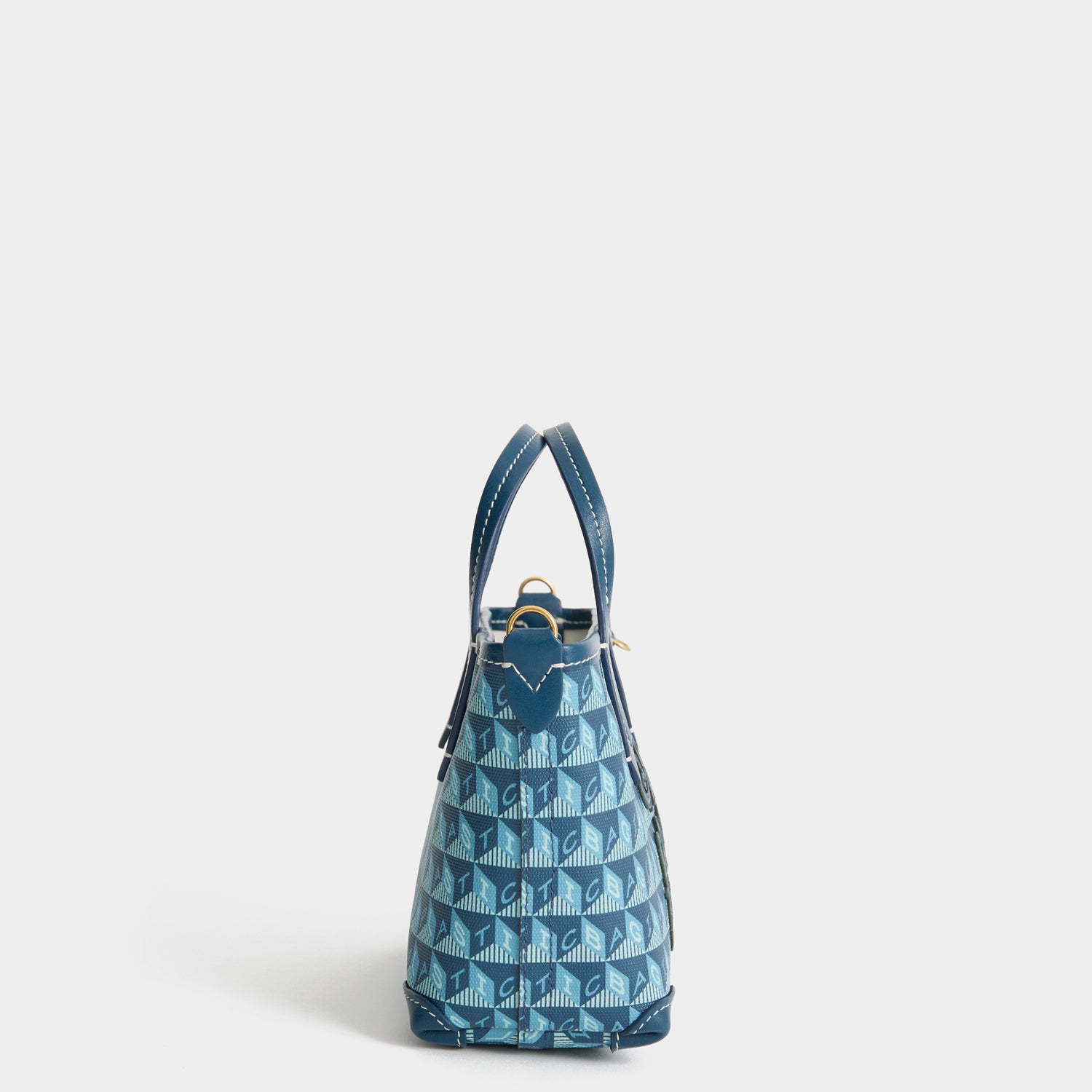 I Am A Plastic Bag Mini Tote -

          
            Recycled canvas/Satin leather in Petrol Blue -
          

          Anya Hindmarch UK
