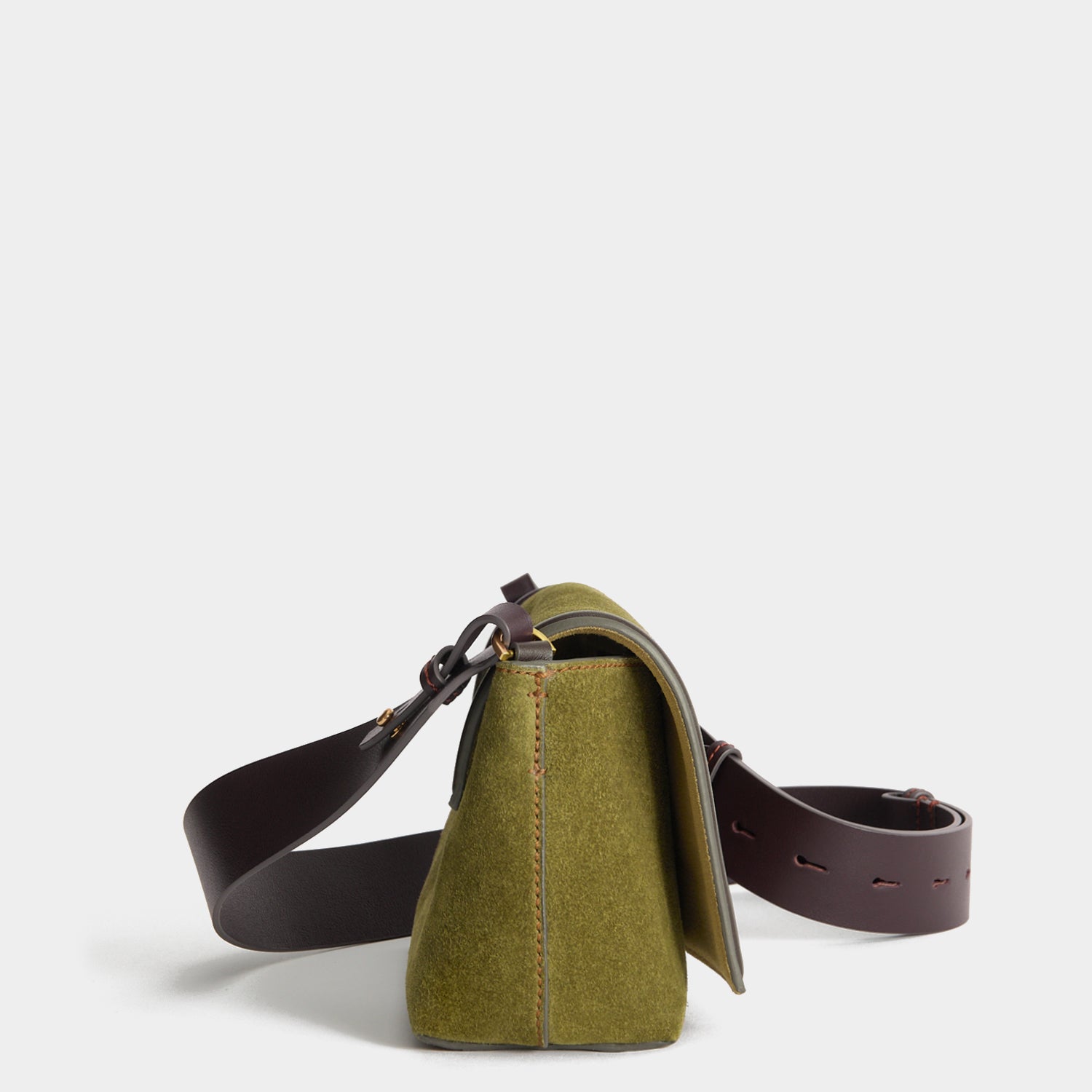 Mortimer Frame Cross-body -

          
            Suede Leather/Calf Leather in Bonsai green and Grape -
          

          Anya Hindmarch UK
