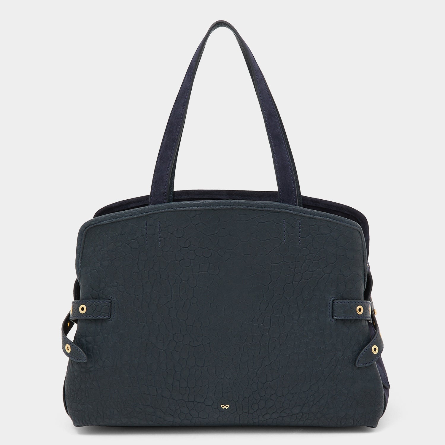 Wilson Eyelet Shoulder Bag -

          
            Suede Leather in Marine Blue -
          

          Anya Hindmarch UK
