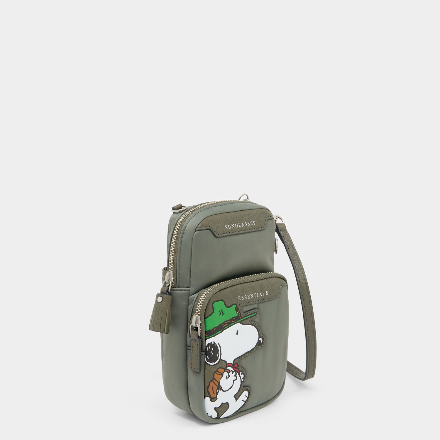Peanuts Snoopy Essentials Cross-body -

          
            Recycled padded fabric in Fern Green -
          

          Anya Hindmarch UK
