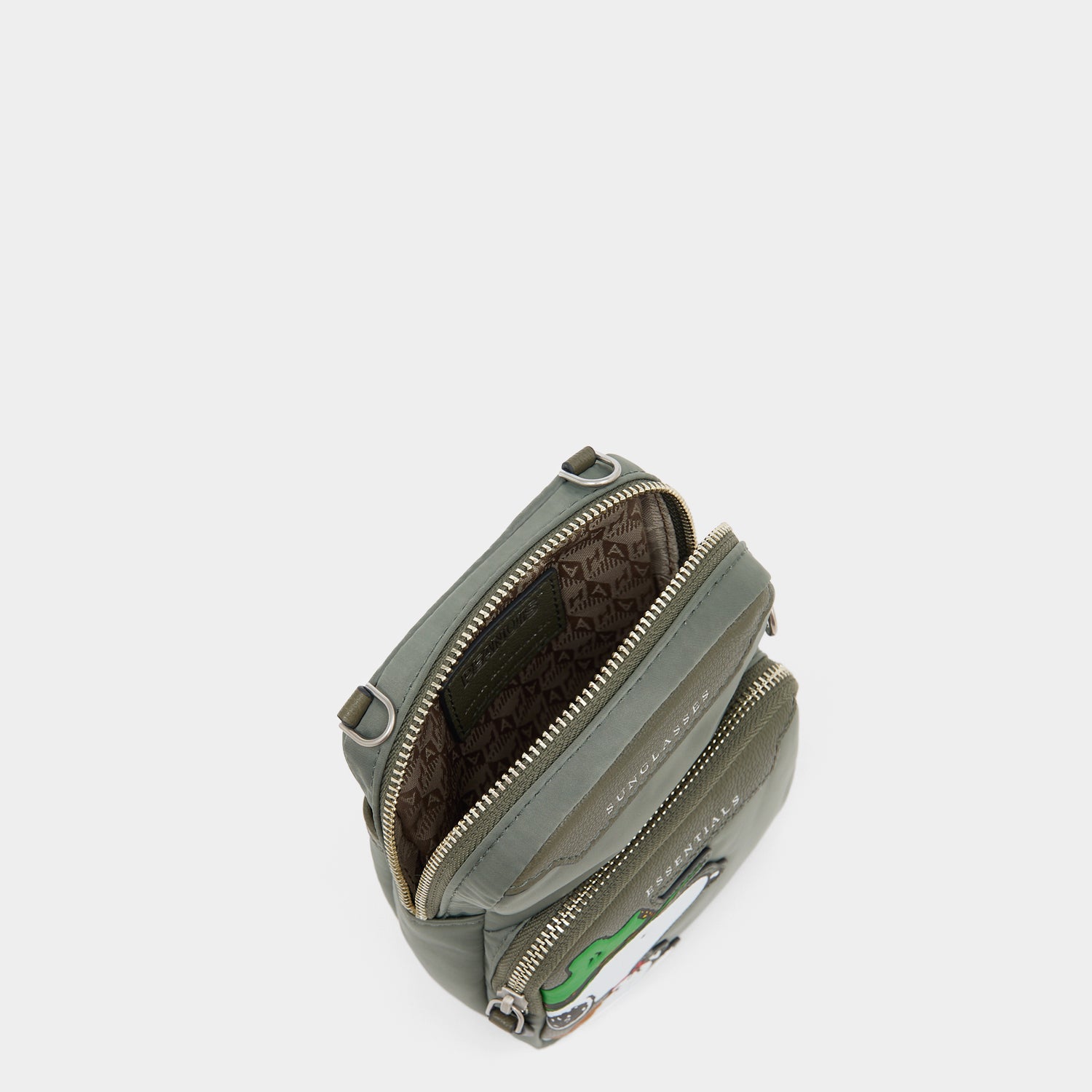 Peanuts Snoopy Essentials Cross-body -

          
            Recycled padded fabric in Fern Green -
          

          Anya Hindmarch UK
