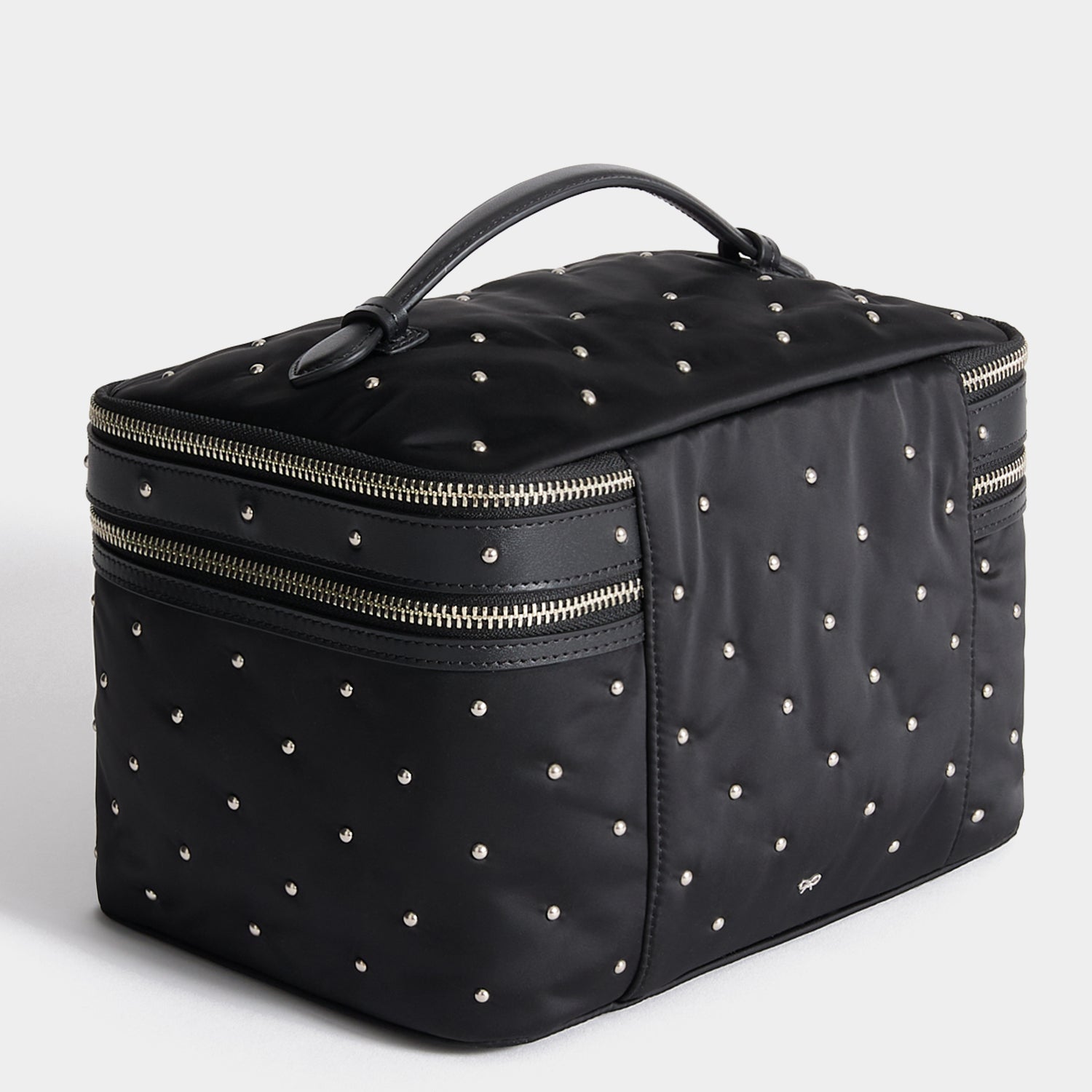 Studs Vanity Kit -

          
            Recycled Satin/Calf Leather in Black -
          

          Anya Hindmarch UK
