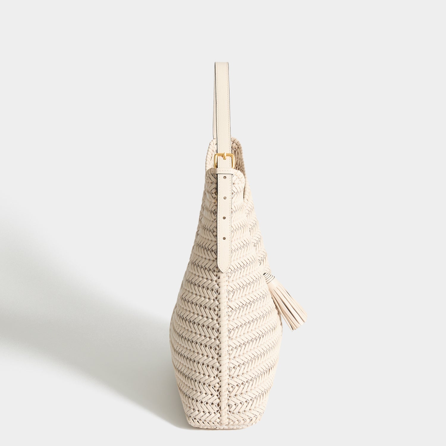 Neeson Tassel Hobo Bag -

          
            Capra Leather in Chalk -
          

          Anya Hindmarch UK
