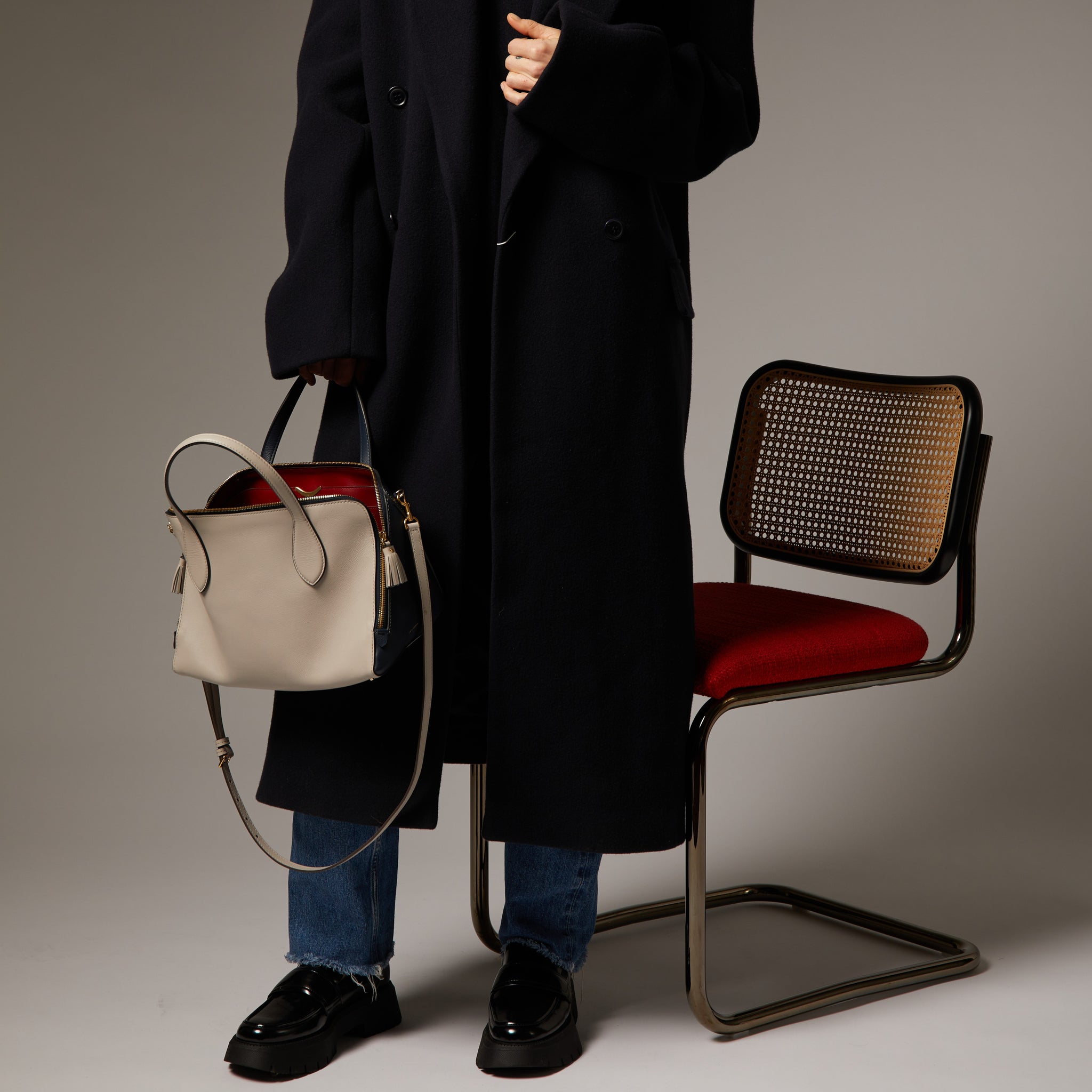 Wedge Cross-body -

                  
                    Calf Leather in Steam -
                  

                  Anya Hindmarch UK
