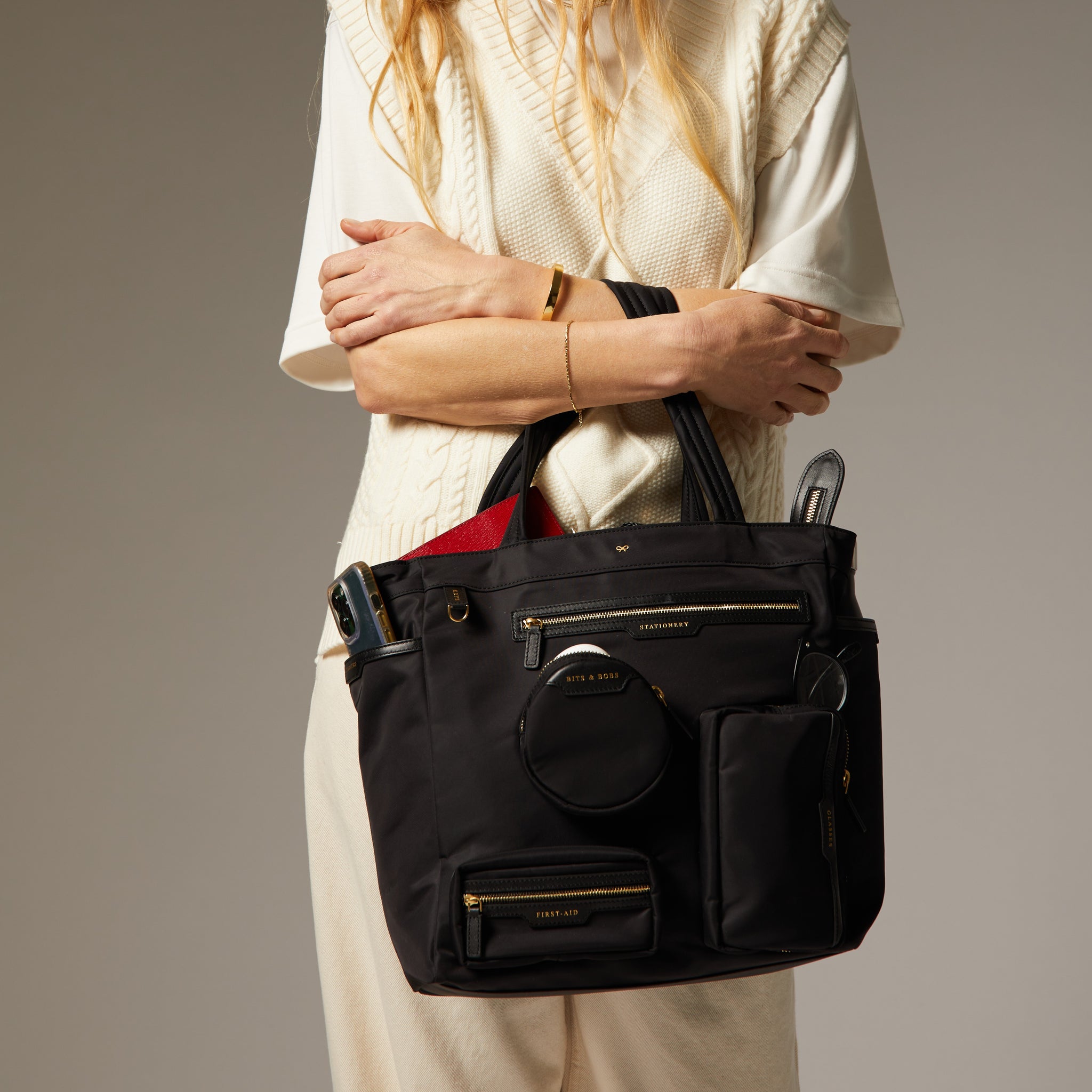 Commuter Tote -

                  
                    Regenerated ECONYL® in Black -
                  

                  Anya Hindmarch UK
