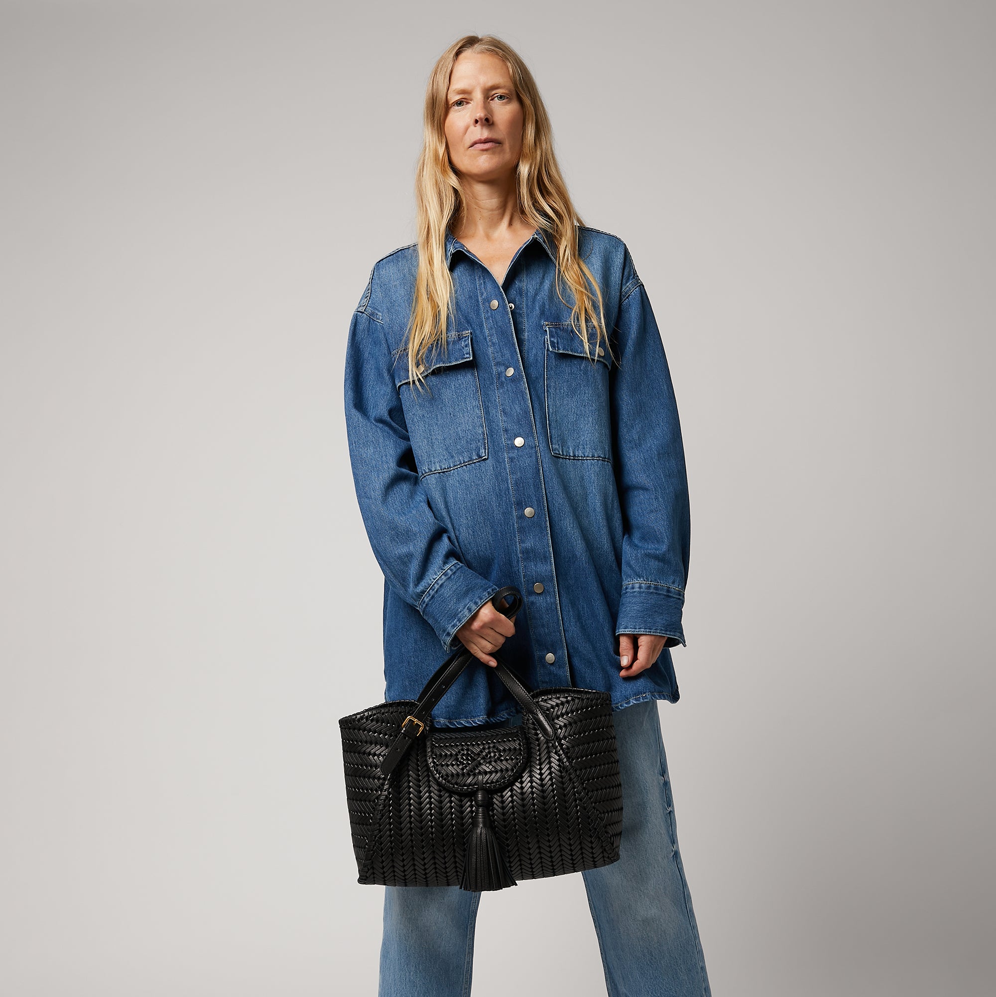 Neeson Tassel Tote -

                  
                    Capra Leather in Black -
                  

                  Anya Hindmarch UK
