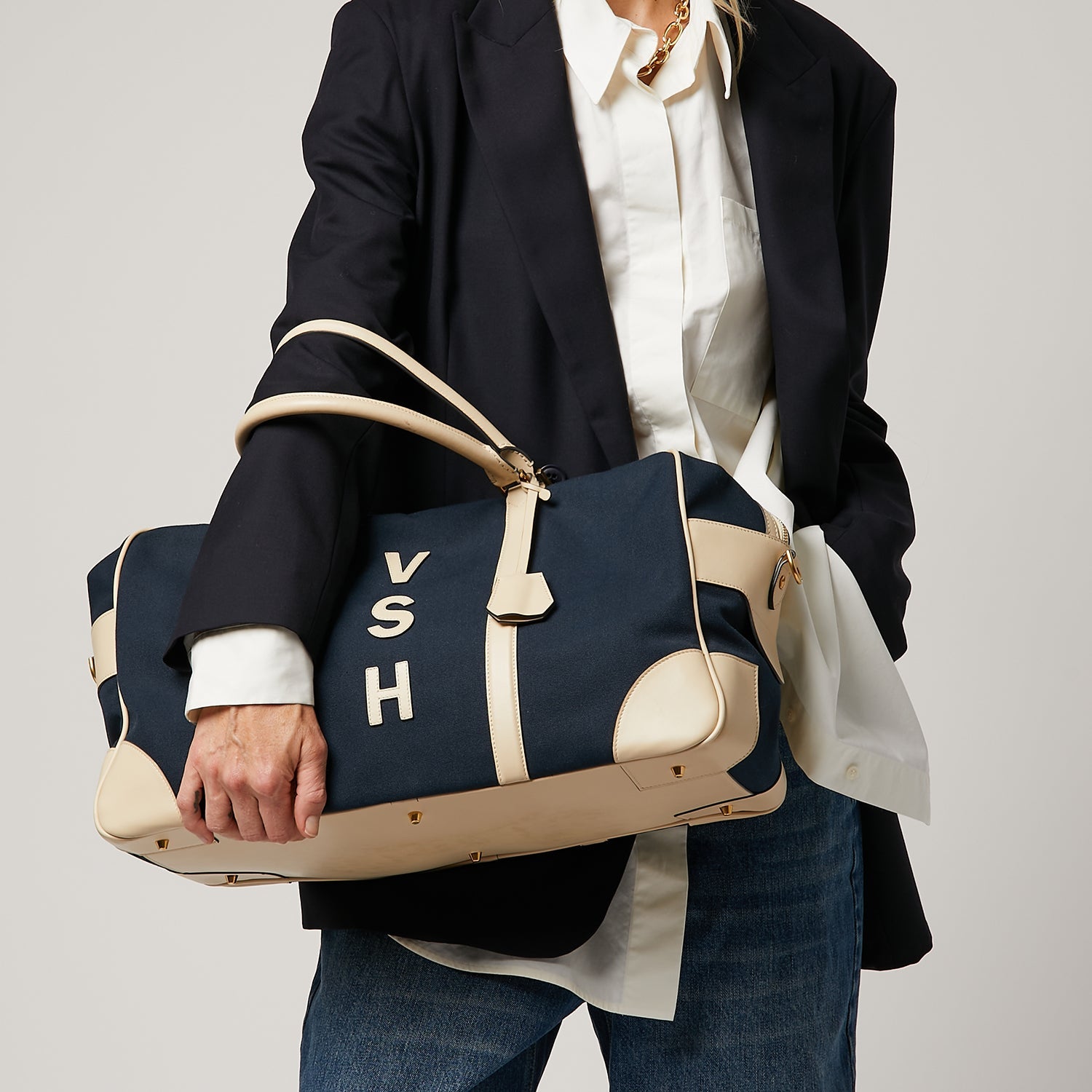 Bespoke Walton Latimer Weekend Bag -

          
            Recycled Canvas in Marine -
          

          Anya Hindmarch UK
