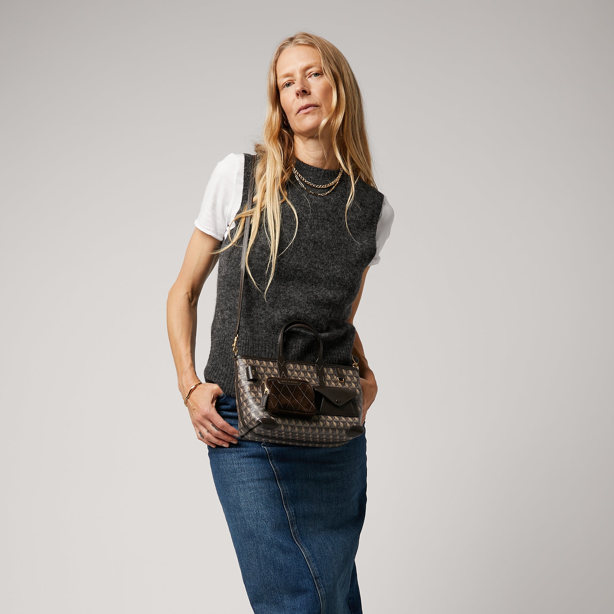 I Am A Plastic Bag XS Multi Pocket Tote -

                  
                    Recycled Canvas in Truffle -
                  

                  Anya Hindmarch UK
