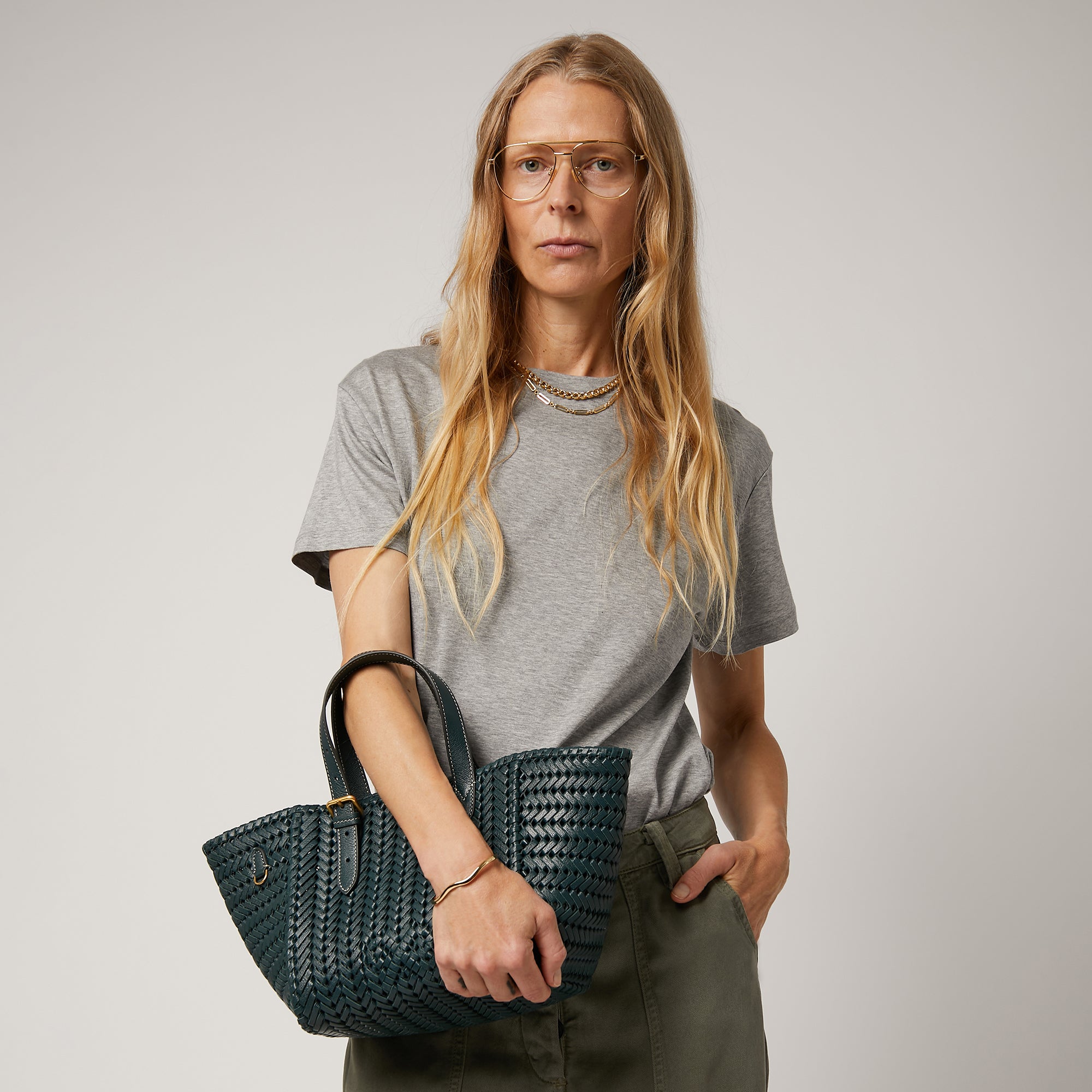 Neeson Small Square Tote -

                  
                    Capra Leather in Dark Holly -
                  

                  Anya Hindmarch UK
