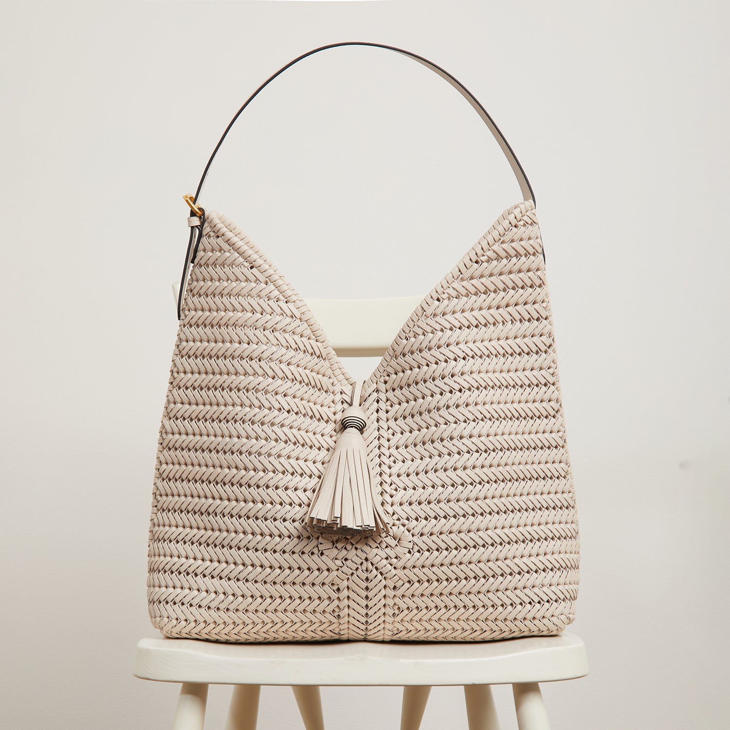 Neeson Tassel Hobo Bag -

                  
                    Capra Leather in Chalk -
                  

                  Anya Hindmarch UK
