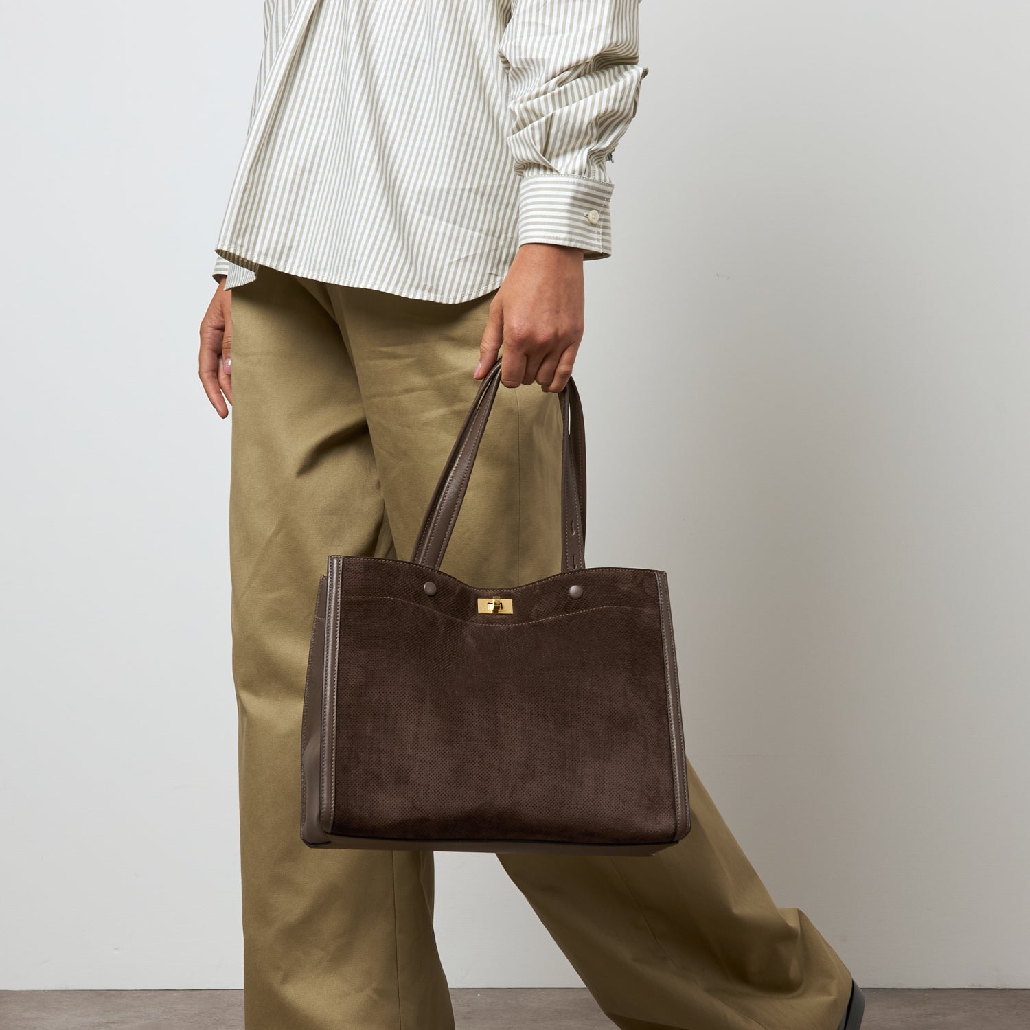 Mortimer Perforated Small Tote -

          
            Smooth Leather in Truffle Brown -
          

          Anya Hindmarch UK
