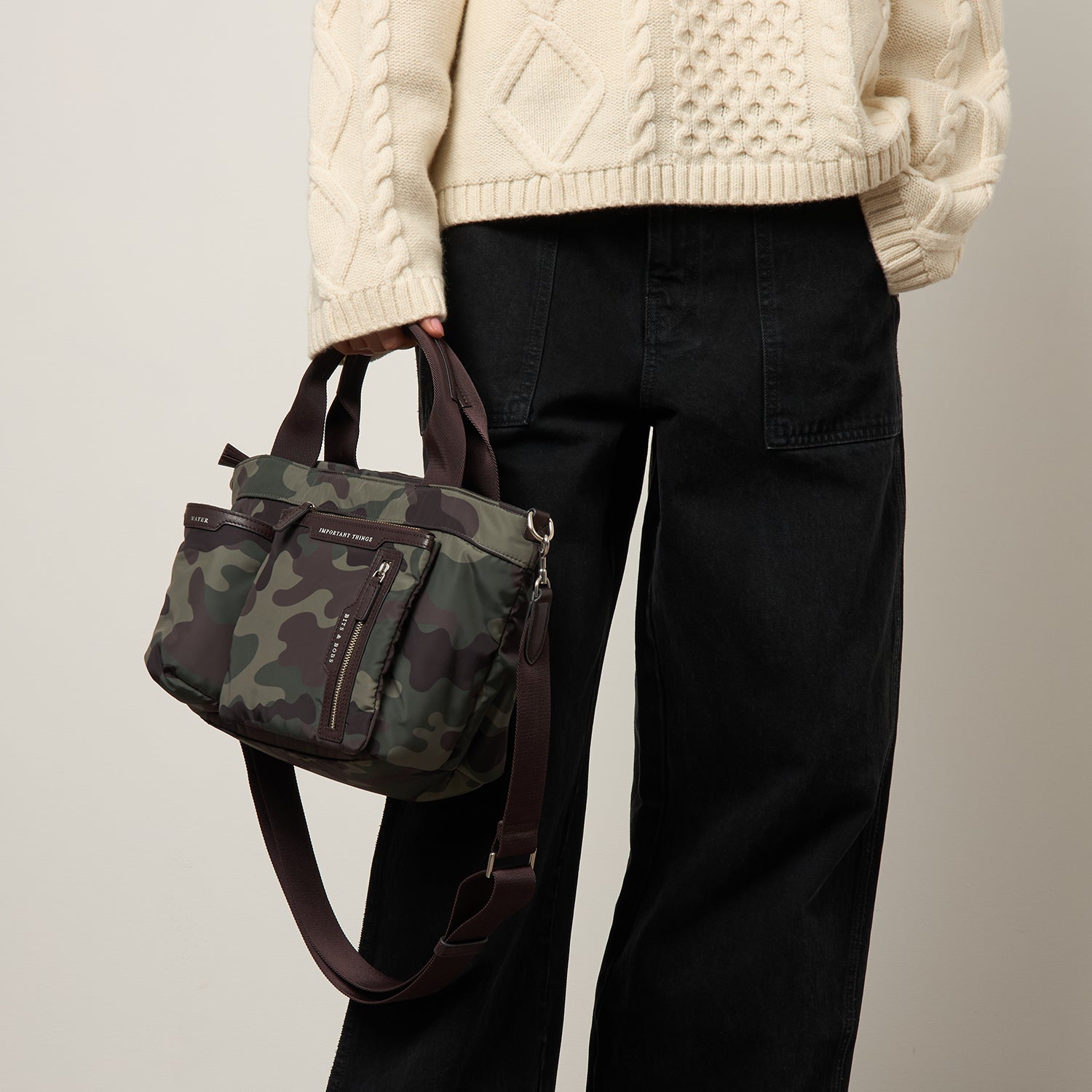 Camouflage E/W Multi Pocket Mini Cross-body Tote -

          
            Nylon in Camouflage -
          

          Anya Hindmarch UK
