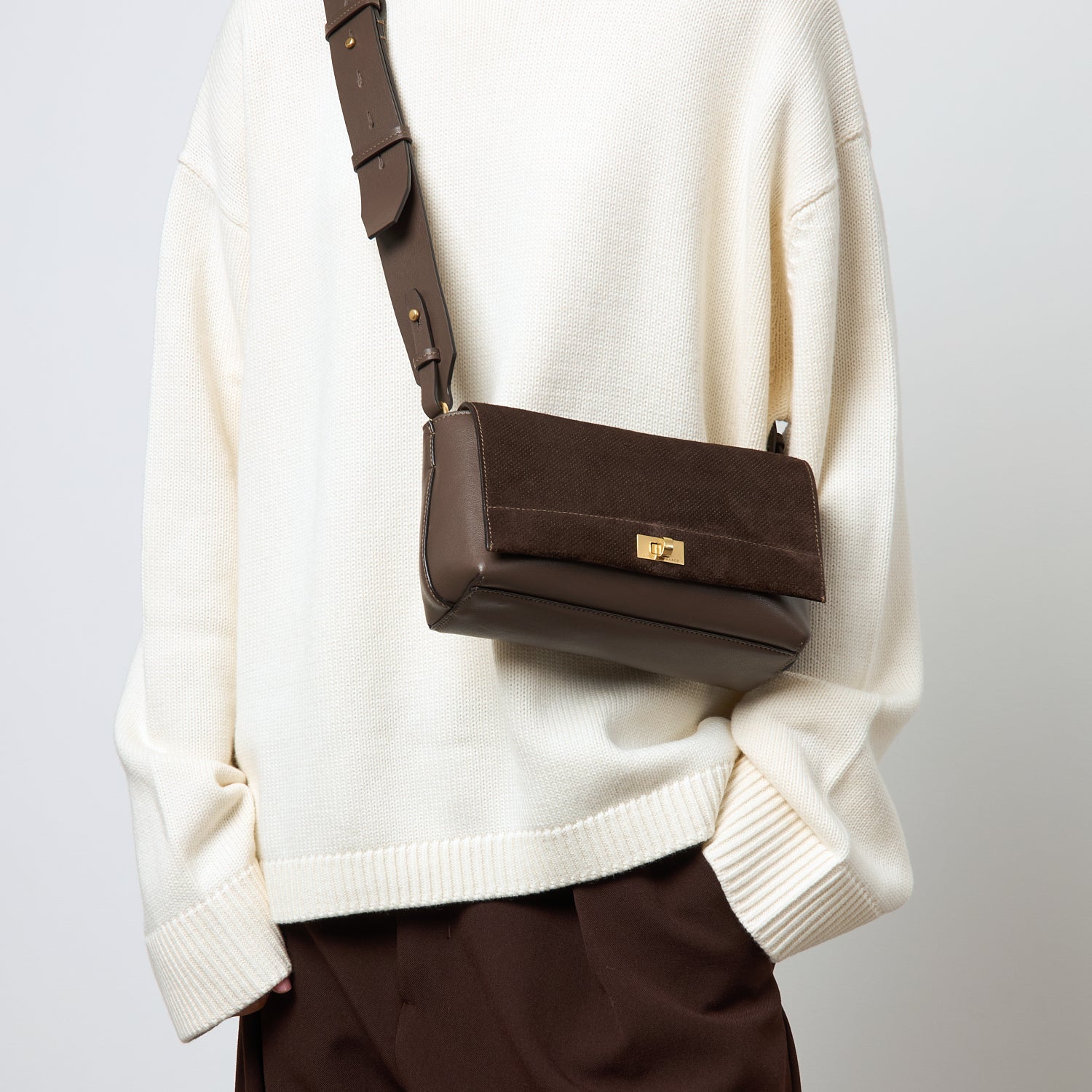 Mortimer Perforated Cross-body -

          
            Smooth Leather in Truffle Brown -
          

          Anya Hindmarch UK
